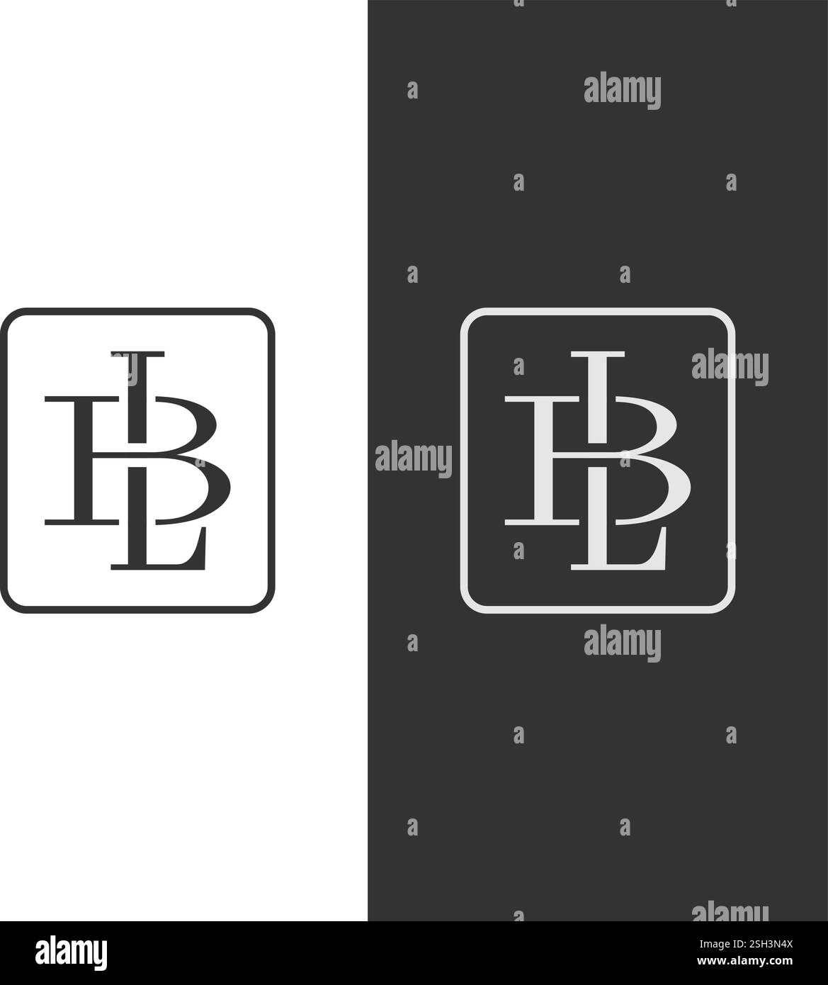 Lettera iniziale LB logo aziendale modello vettoriale Pro Vector. Logo LB LB Letter logo logo logo logo concept con font serif ed elegante classico Illustrazione Vettoriale