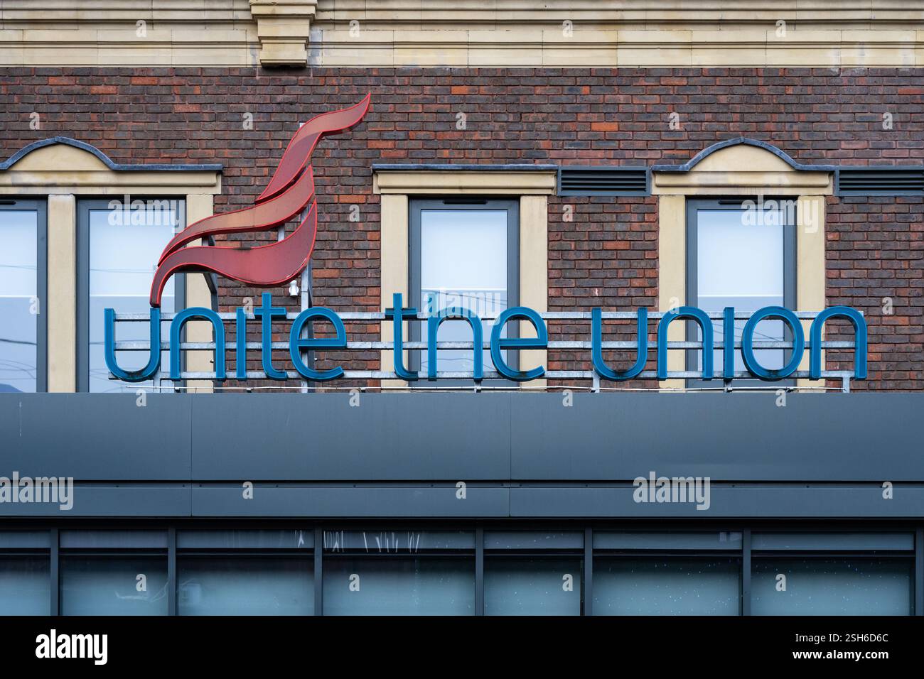 Unire gli uffici dell’Unione, firma e logo, Leeds Foto Stock
