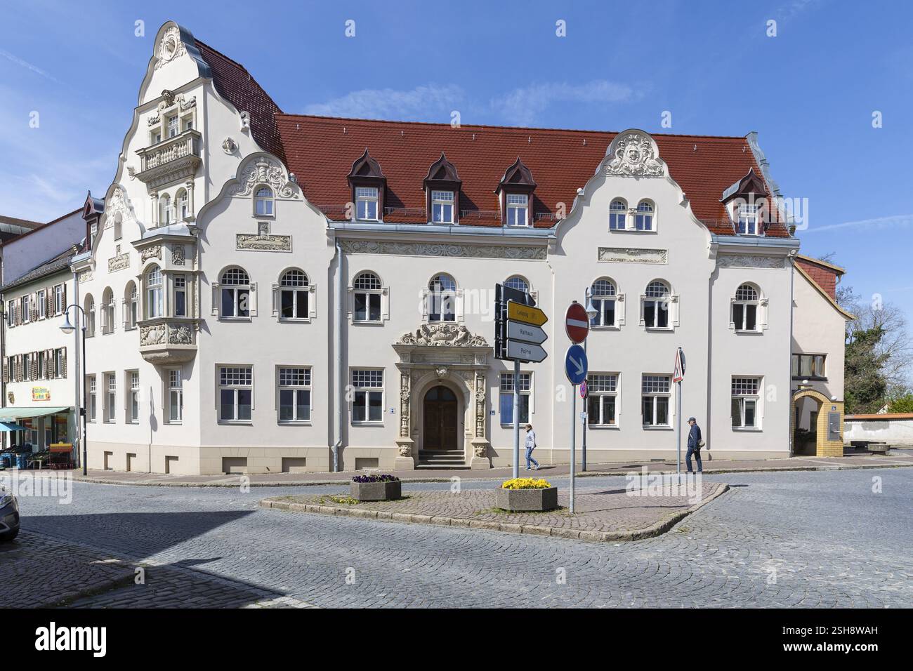 Seidemannhaus nel centro di Taucha, Sassonia, Germania, Europa Foto Stock