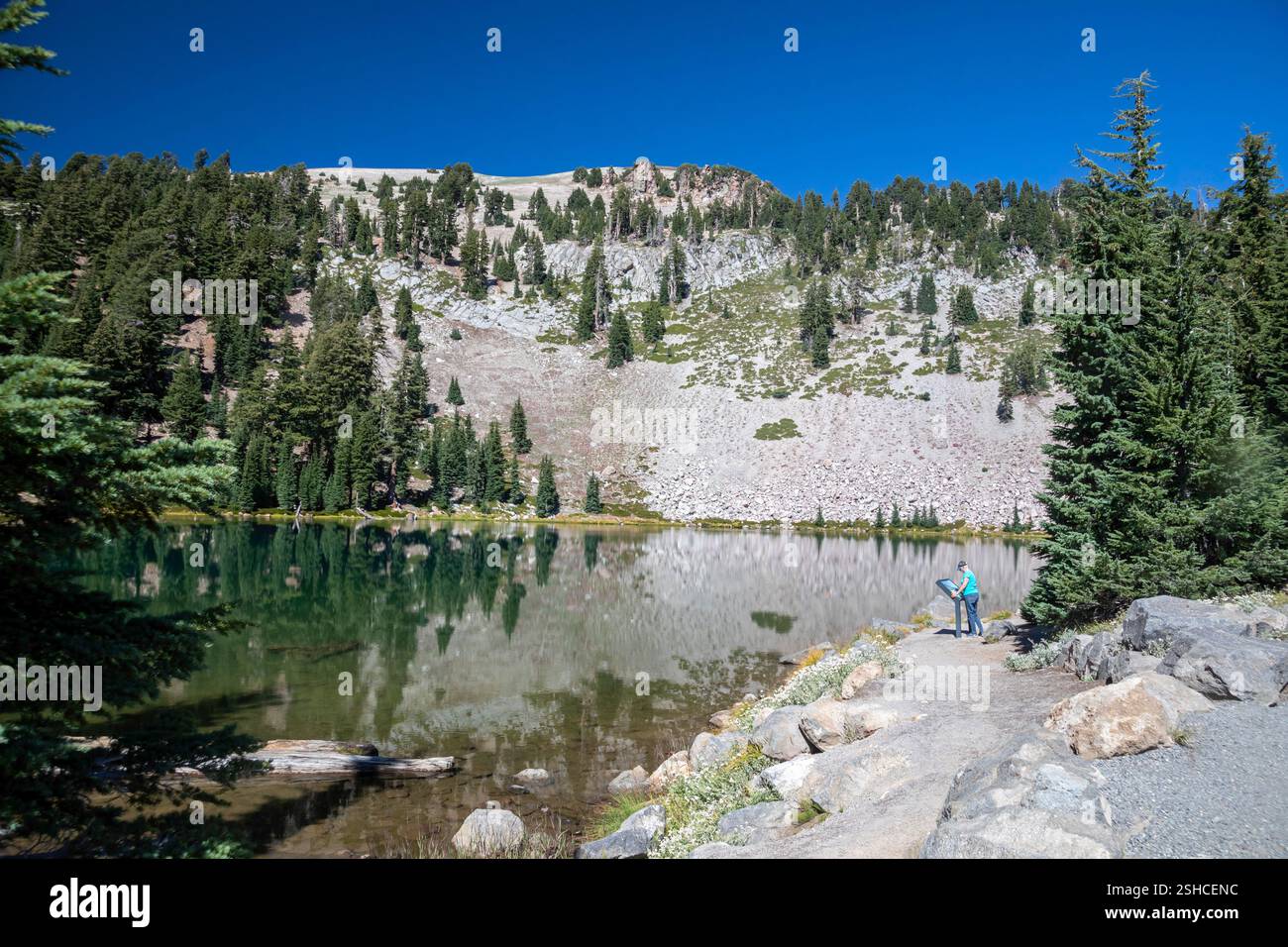 Mineral, California - Emerald Lake nel Lassen Volcanic National Park. Foto Stock