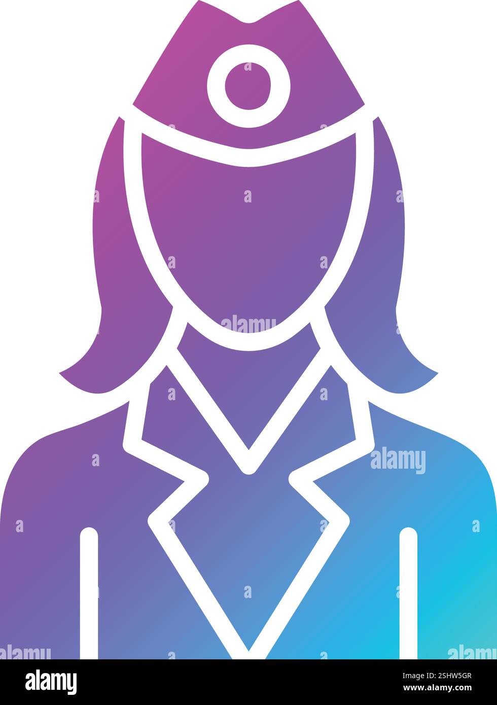 Illustrazione di progettazione dell'icona del vettore dell'addetto di volo Illustrazione Vettoriale