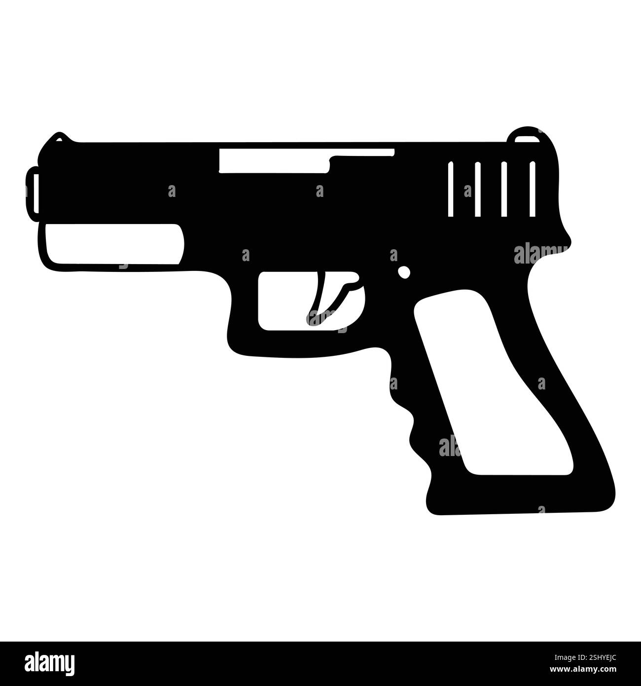 Icona dettagliata della pistola nel vettore nero Illustrazione Vettoriale