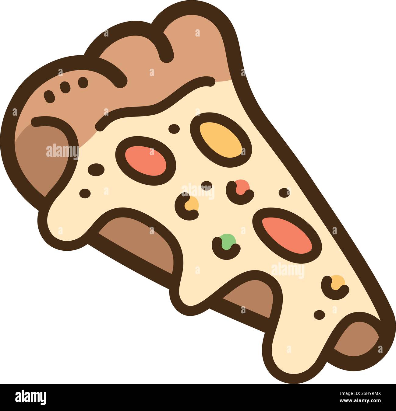 Illustrazione e grafica del doodle vettoriale per pizza Illustrazione Vettoriale