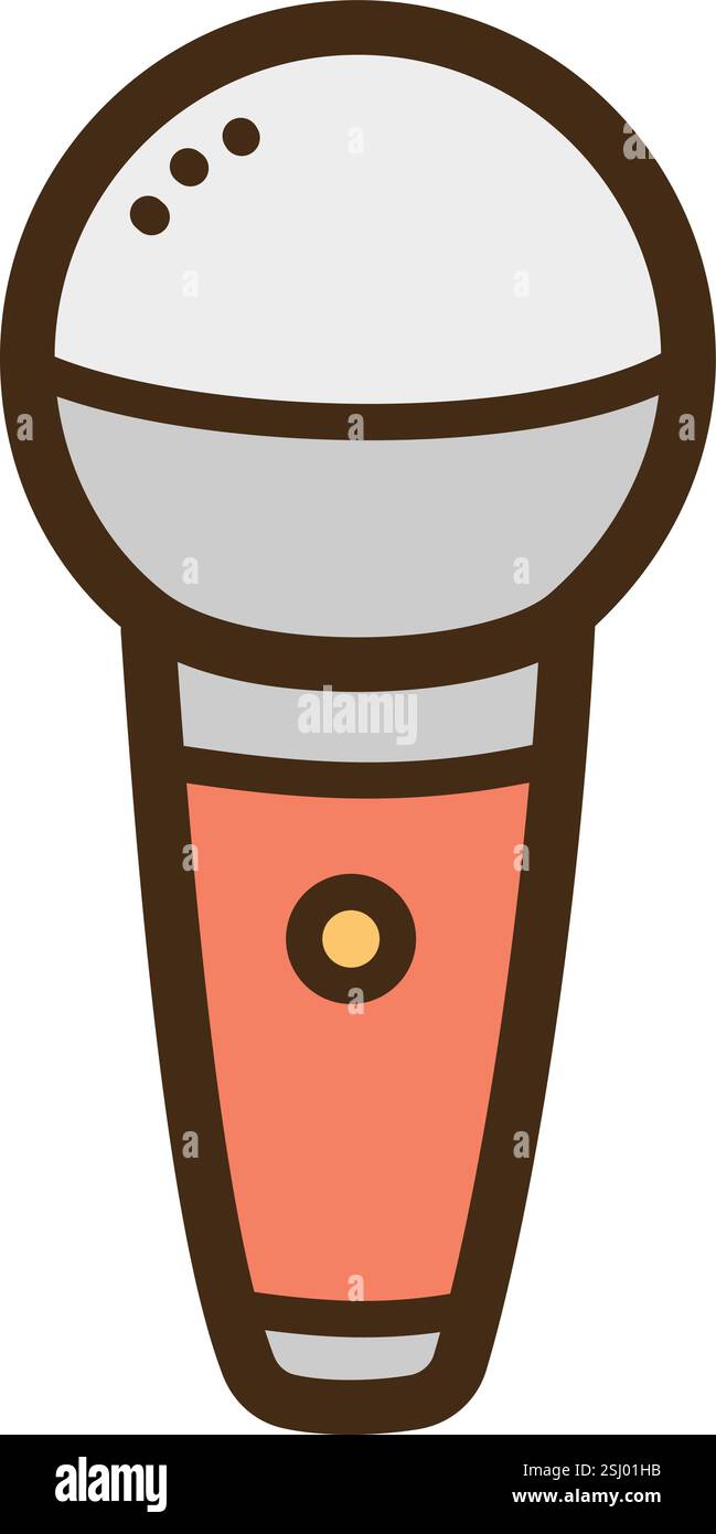 Illustrazione e grafica del doodle vettoriale del microfono. Parte della categoria di comunicazione. Illustrazione Vettoriale