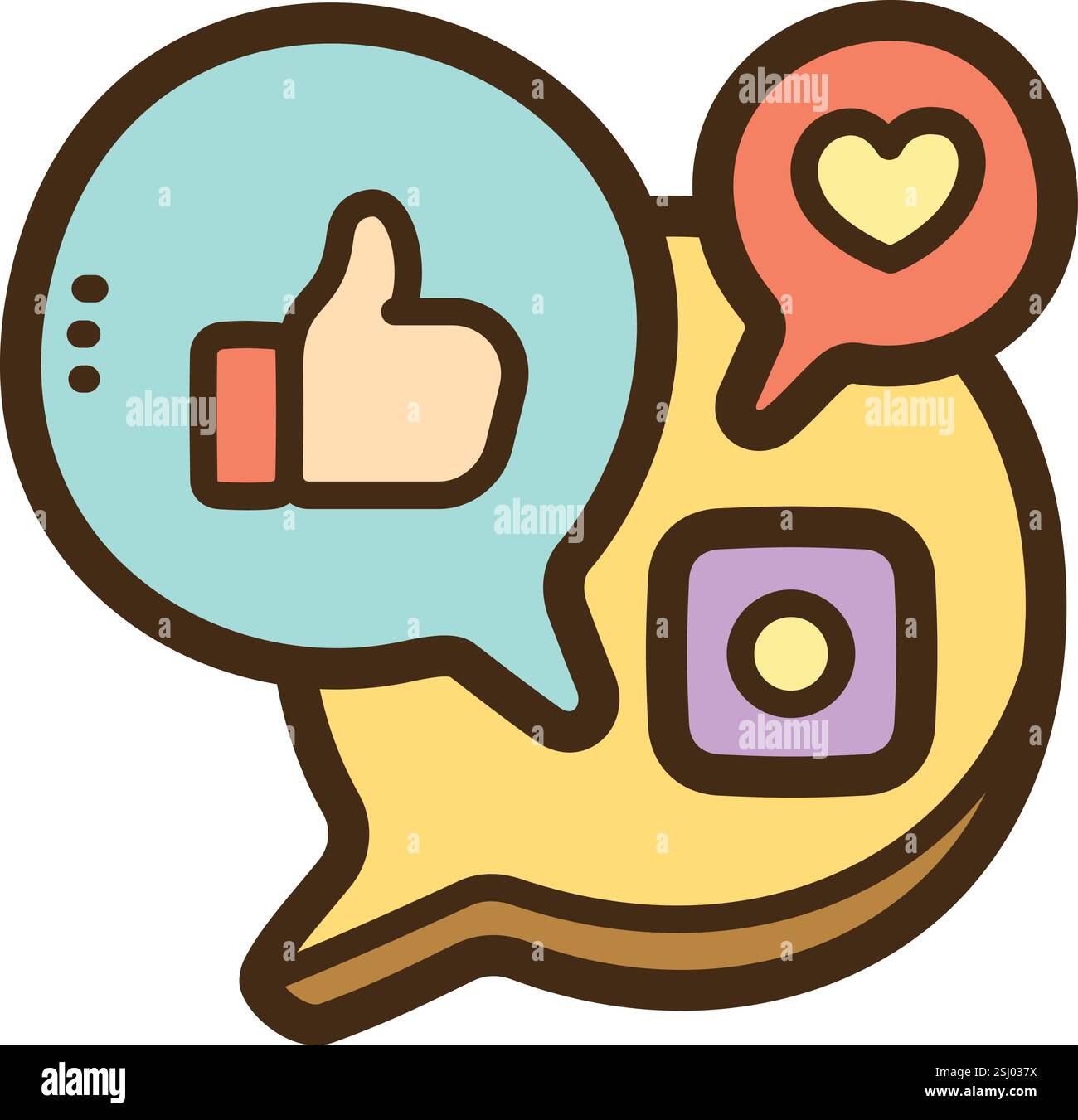 Illustrazione e grafica vettoriale dei social media. Parte della categoria Contattaci. Illustrazione Vettoriale