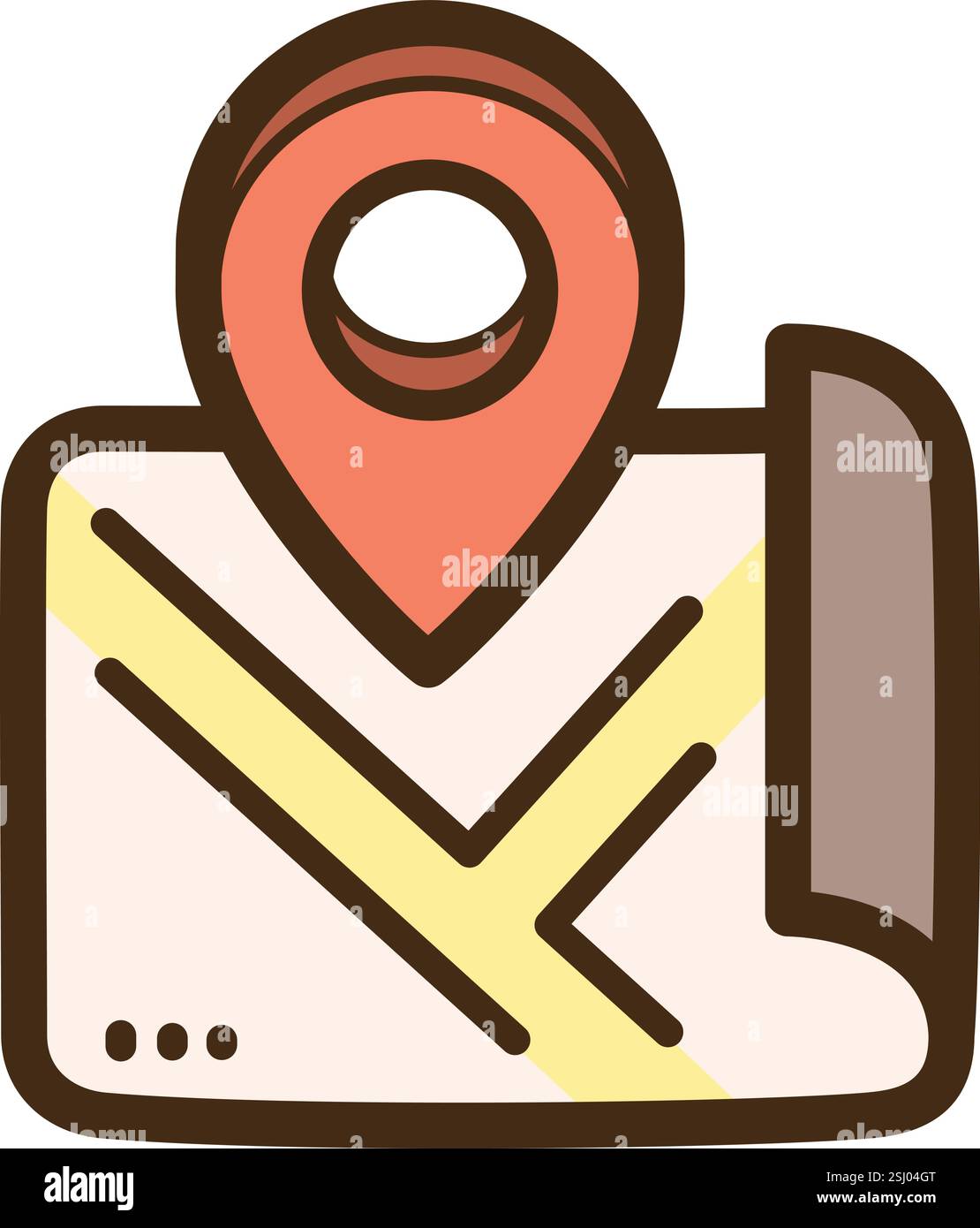 Illustrazione e grafica del doodle vettoriale di posizione. Parte della categoria Contattaci. Illustrazione Vettoriale