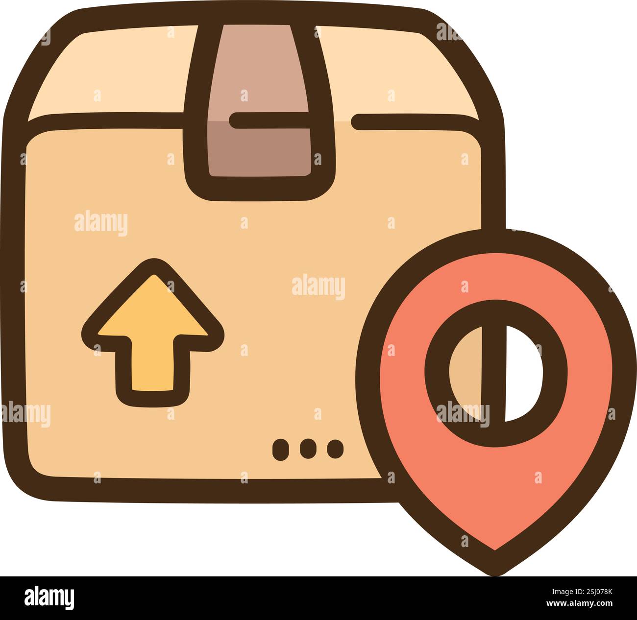 Illustrazione e grafica del doodle vettoriale di tracciamento degli ordini. Parte della categoria e-commerce. Illustrazione Vettoriale