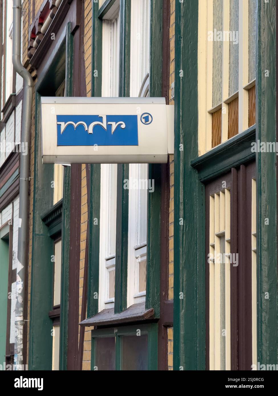 MDR, Mitteldeutscher Rundfunk, radiodiffusione della Germania centrale a Wernigerode, Sassonia-Anhalt, Germania. Ufficio regionale, studio Harz. Foto Stock