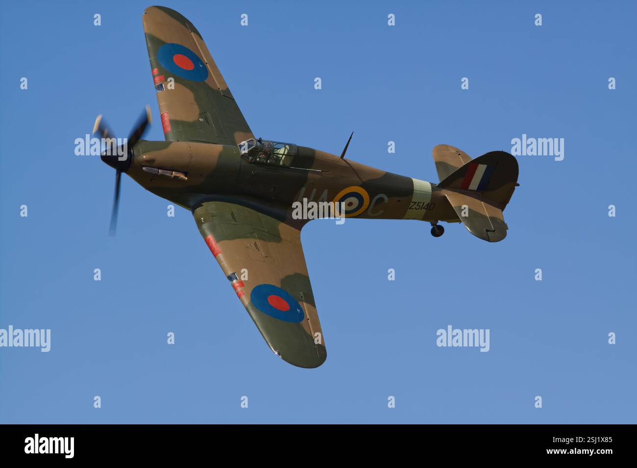 Hawker Hurricane Mk XII, Z5140, in volo Foto Stock