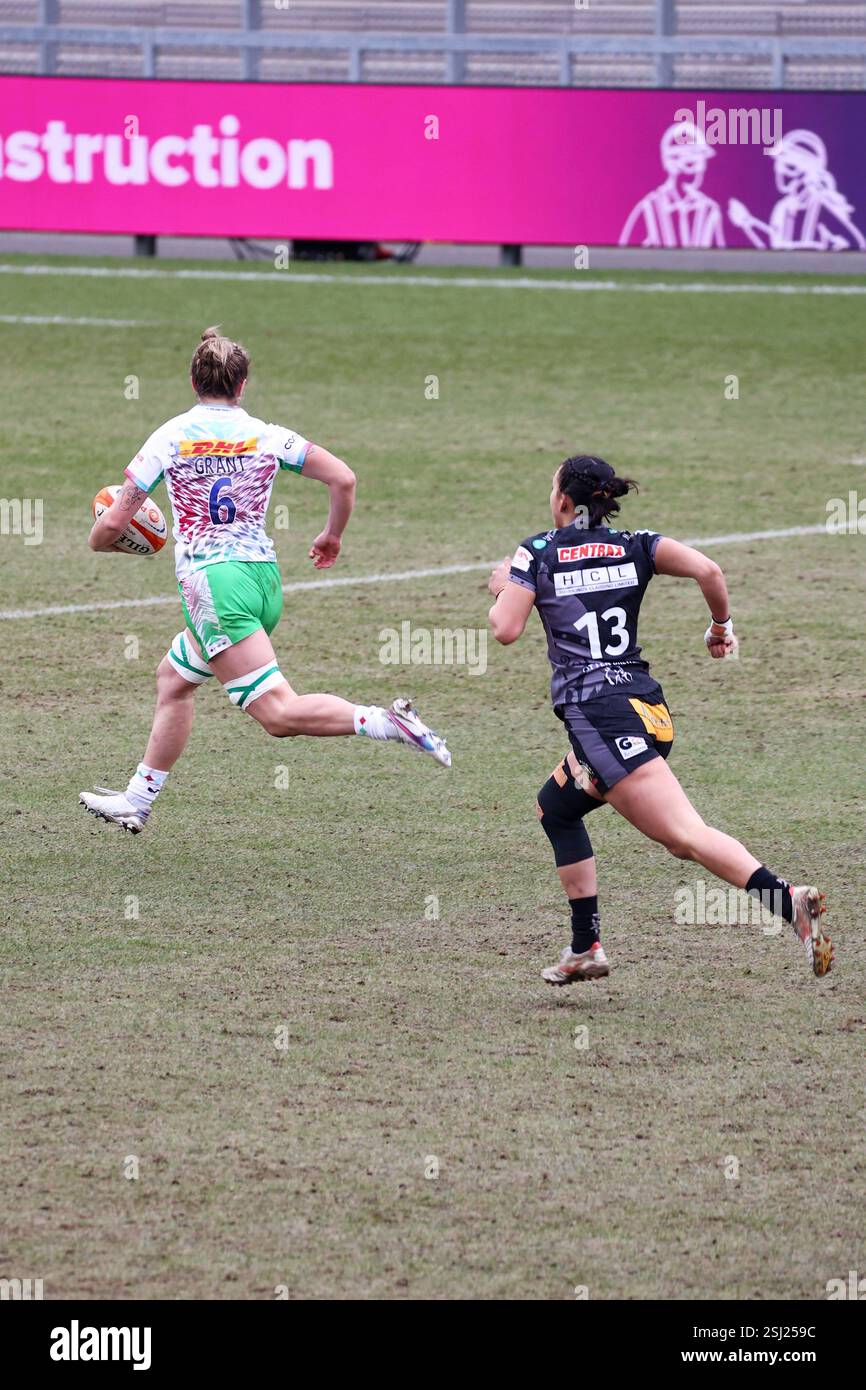 Sandy Park, Exeter, Devon, Regno Unito. 2 febbraio 2025. PWR: Exeter Chiefs vs Harlequins. Crediti: Nidpor/Alamy Live News Foto Stock