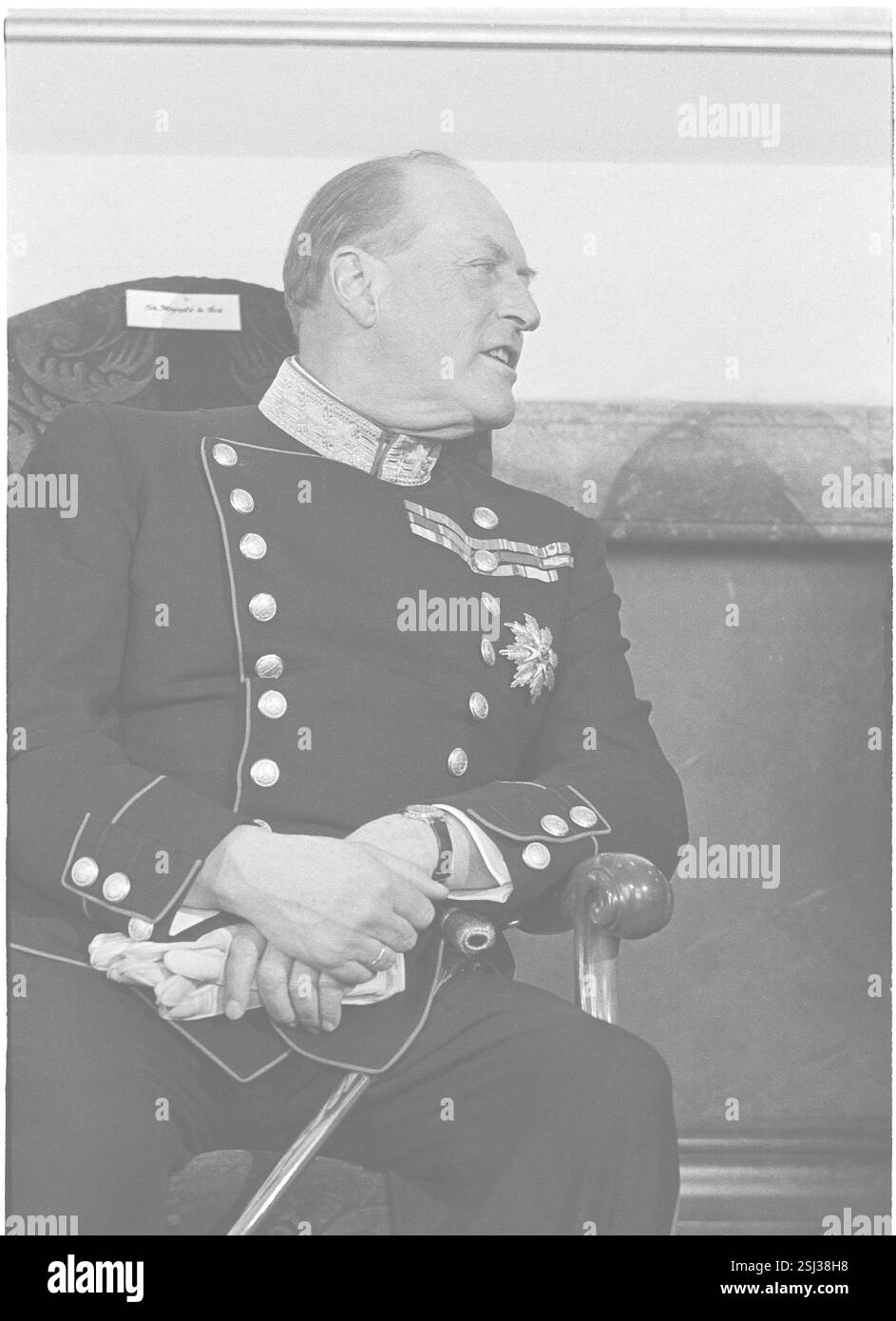 --- König Olav von Norwegen, Empfang im Bundeshaus 1968#re Olav di Norvegia, ricevimento al Consiglio federale 1968 Foto Stock