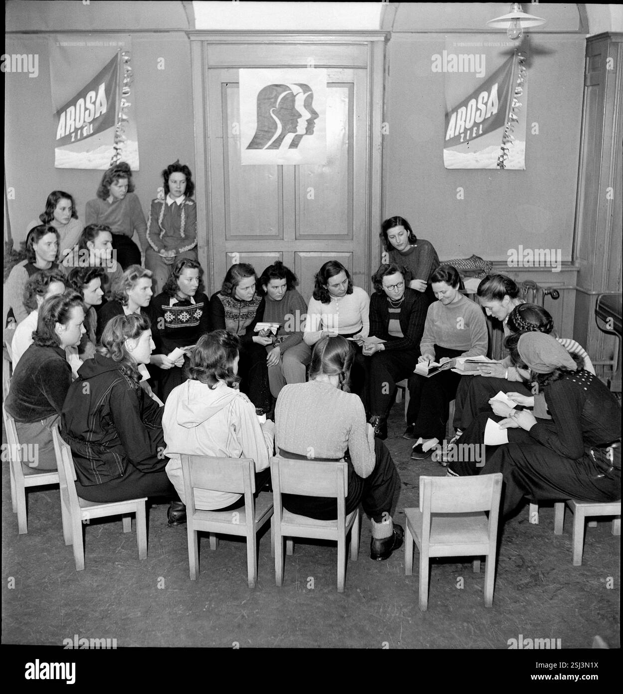 --- Leistungsbrevet für Mädchen 1943: Sci#programma sportivo per ragazze 1943: Sci Foto Stock