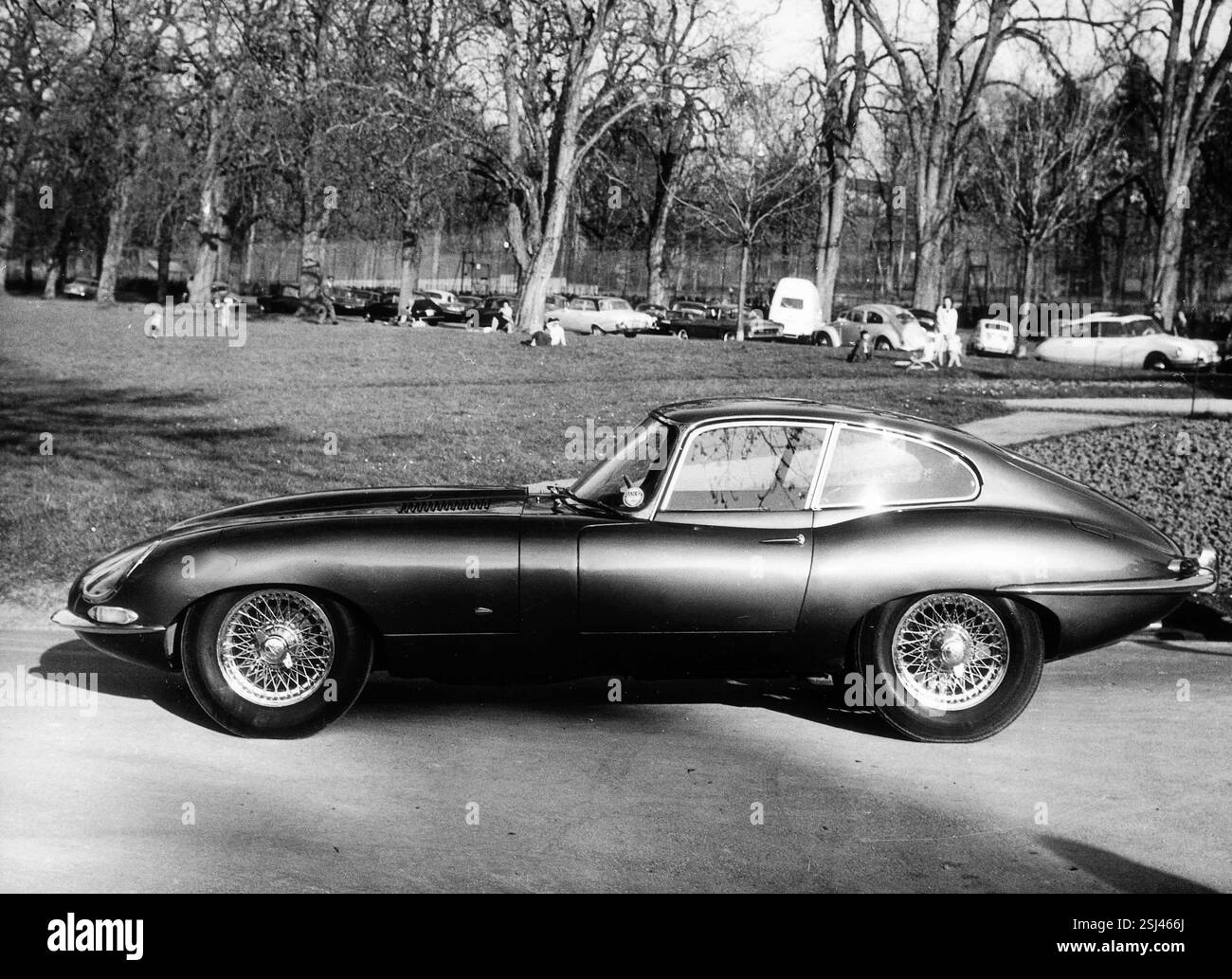 --- Internationaler Automobilsalon Genf, 1961: Jaguar Typ e#Salone Internazionale dell'automobile di Ginevra, 1961: Jaguar Type e Foto Stock