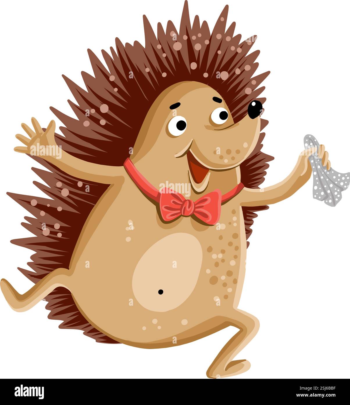 Bambini simpatico animale della foresta, riccio danzante Illustrazione Vettoriale