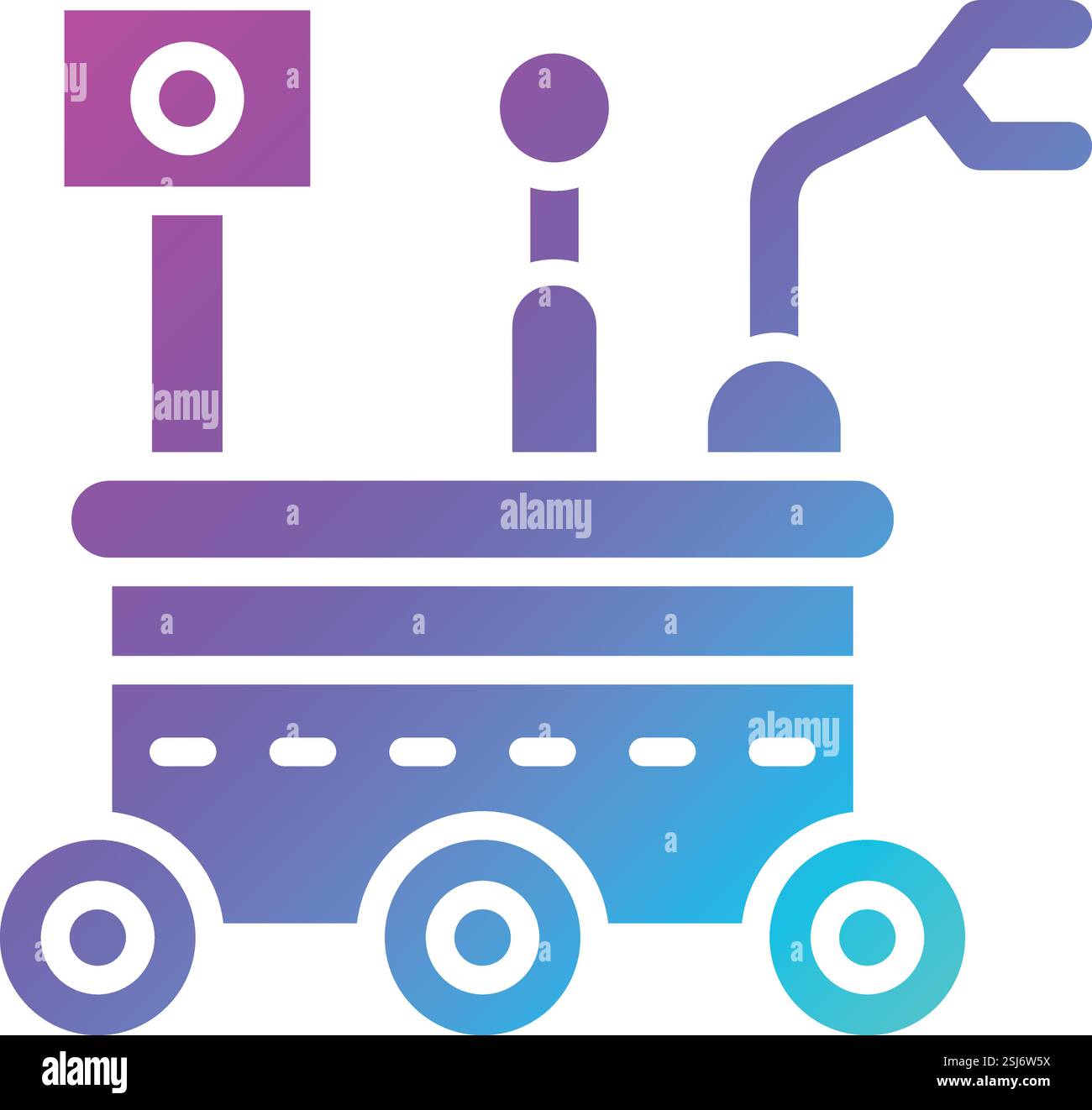 Illustrazione del design dell'icona del vettore Mars rover Illustrazione Vettoriale