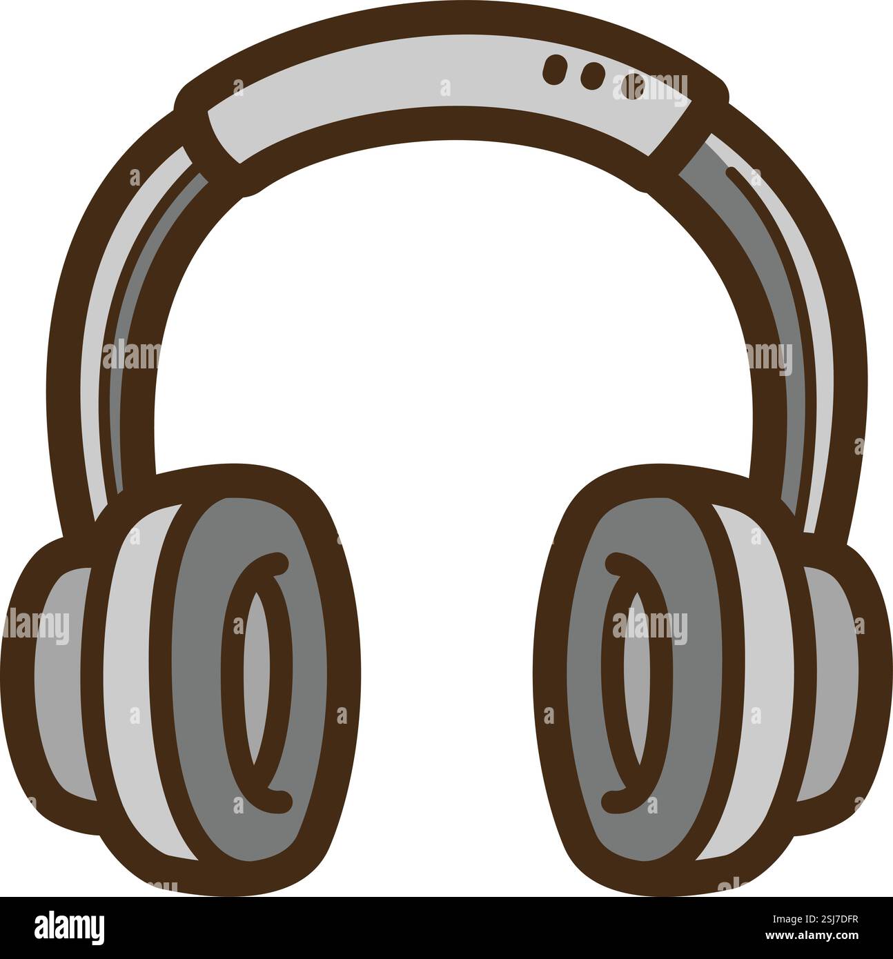Illustrazione e grafica del doodle vettoriale delle cuffie Illustrazione Vettoriale