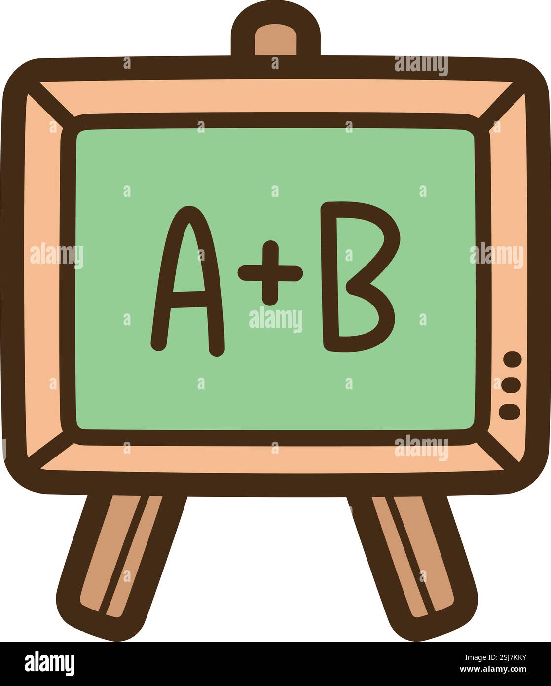 Illustrazione e grafica del doodle vettoriale della lavagna. Parte della categoria elearning. Illustrazione Vettoriale