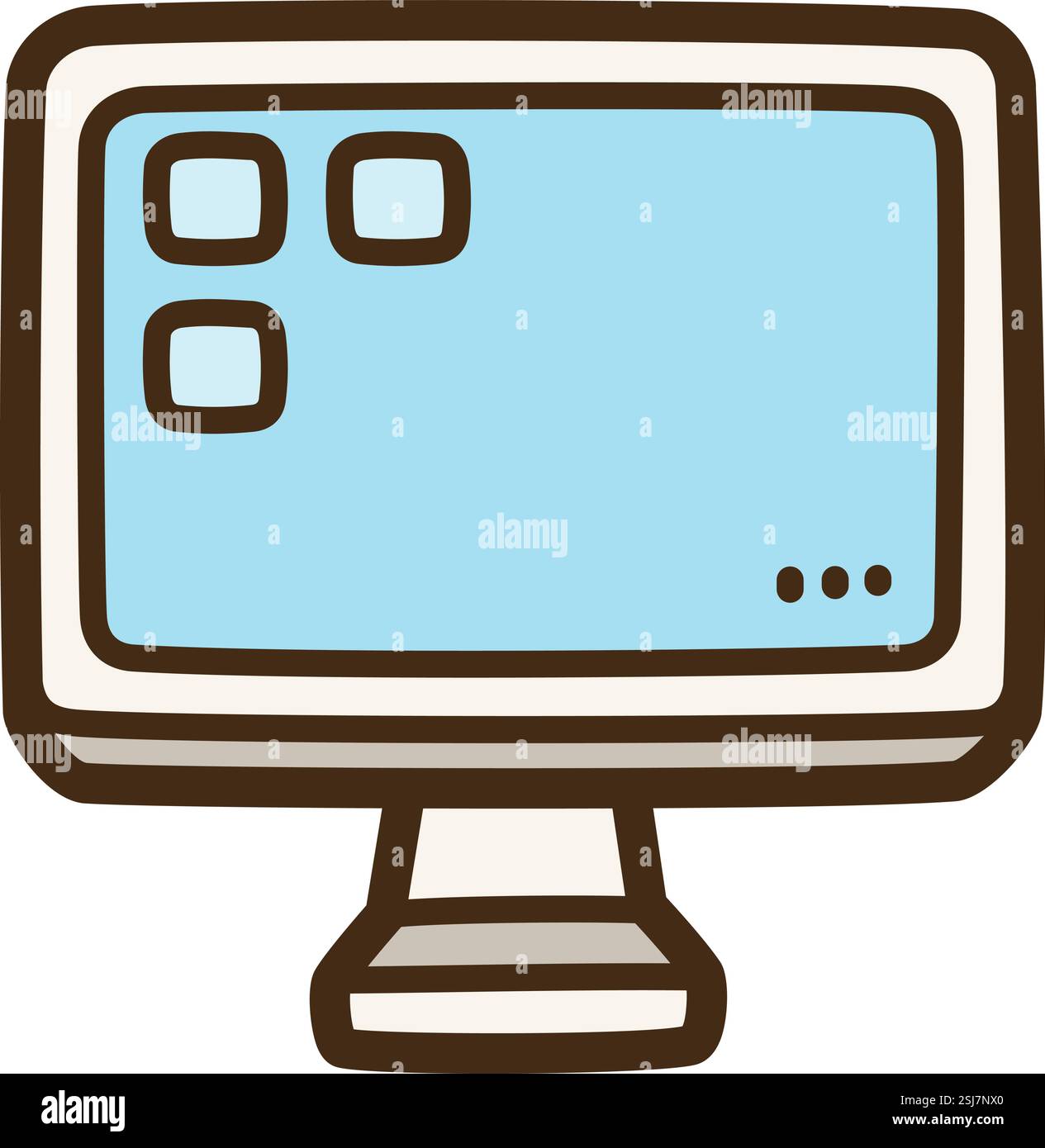 Illustrazione e grafica del doodle vettoriale del computer. Parte della categoria elettronica. Illustrazione Vettoriale