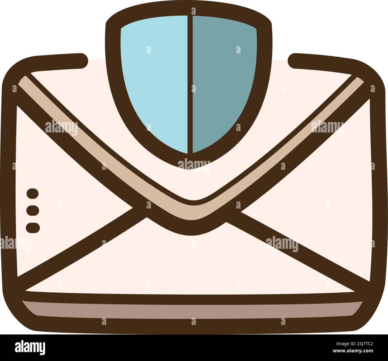 Illustrazione e grafica del doodle vettoriale di protezione e-mail Illustrazione Vettoriale