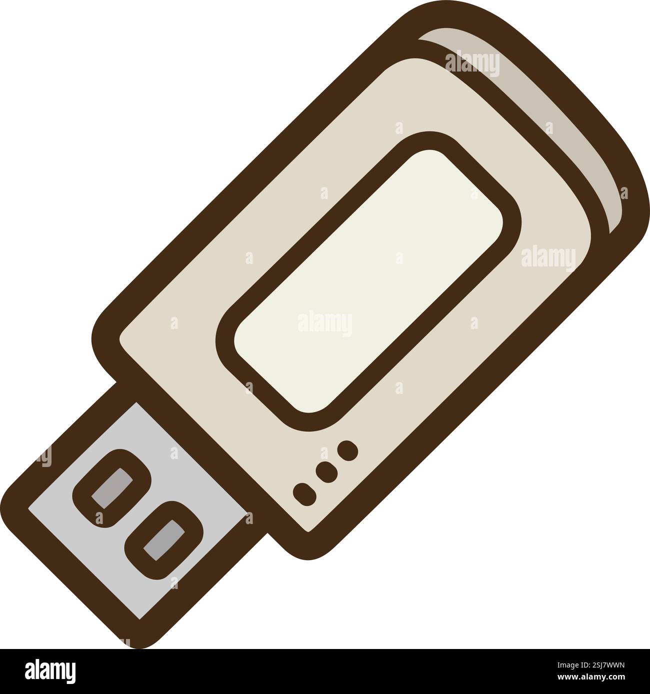 Illustrazione e grafica del doodle vettoriale di archiviazione USB. Parte della categoria elettronica. Illustrazione Vettoriale
