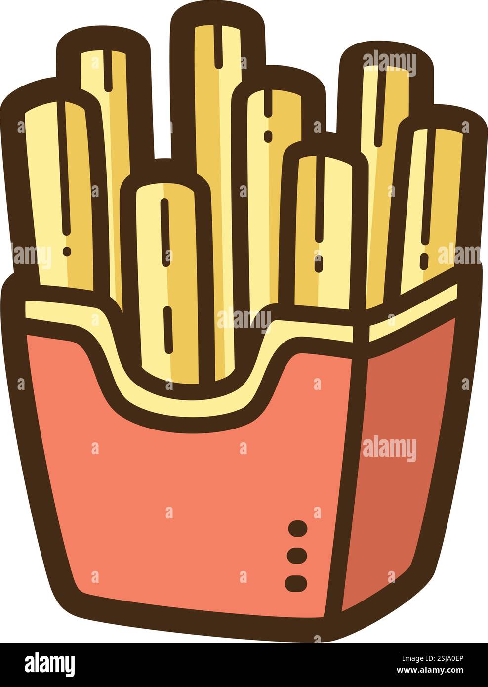 Illustrazione e grafica del doodle vettoriale delle patatine fritte. Fa parte della categoria dei fast food. Illustrazione Vettoriale