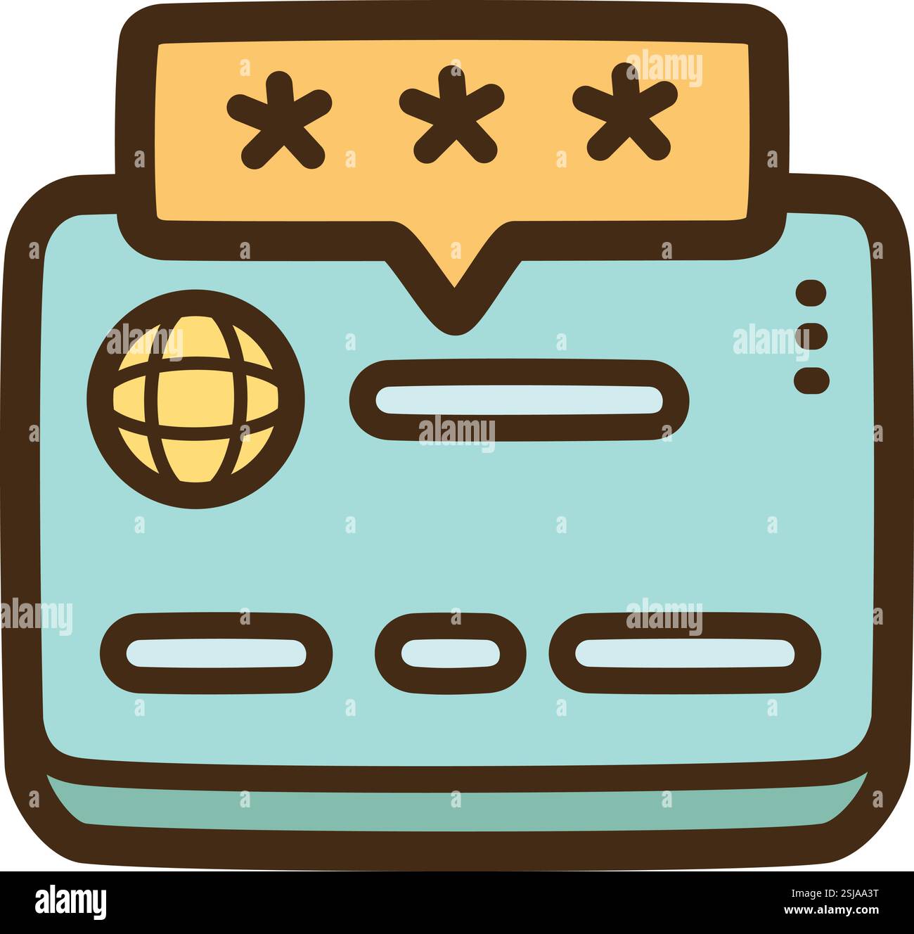 Illustrazione e grafica del doodle vettoriale PIN. Parte della categoria finanziaria. Illustrazione Vettoriale