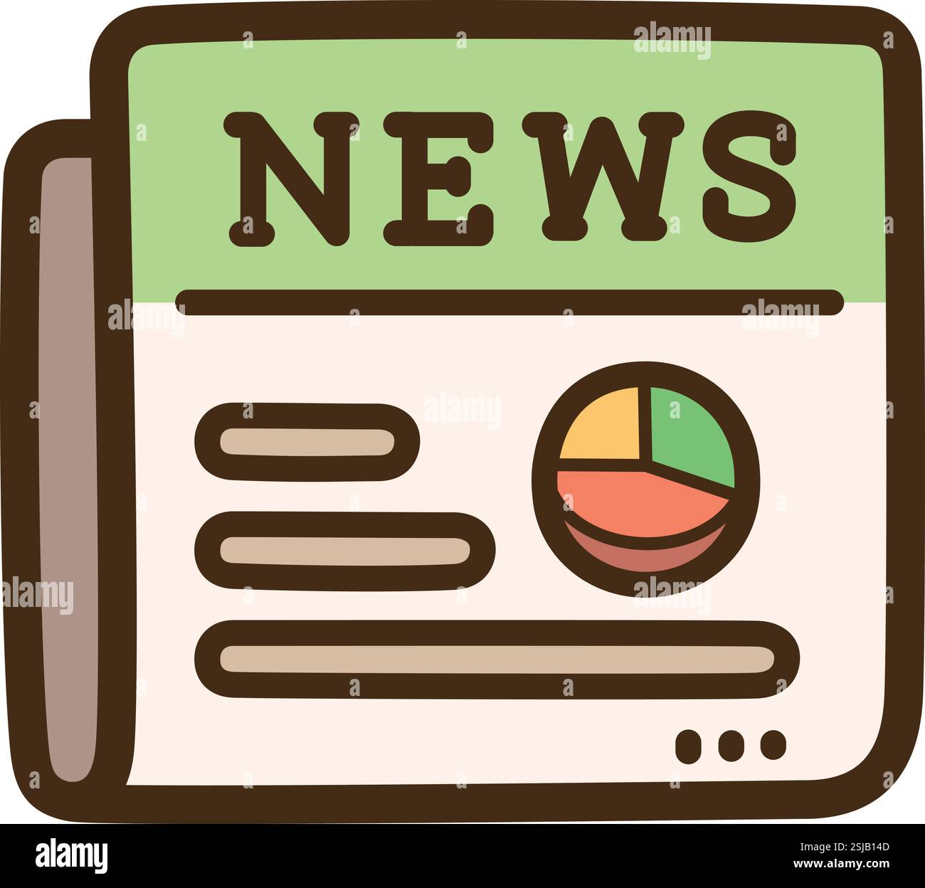 Illustrazione e grafica del doodle vettoriale di giornali. Parte della categoria finanziaria. Illustrazione Vettoriale