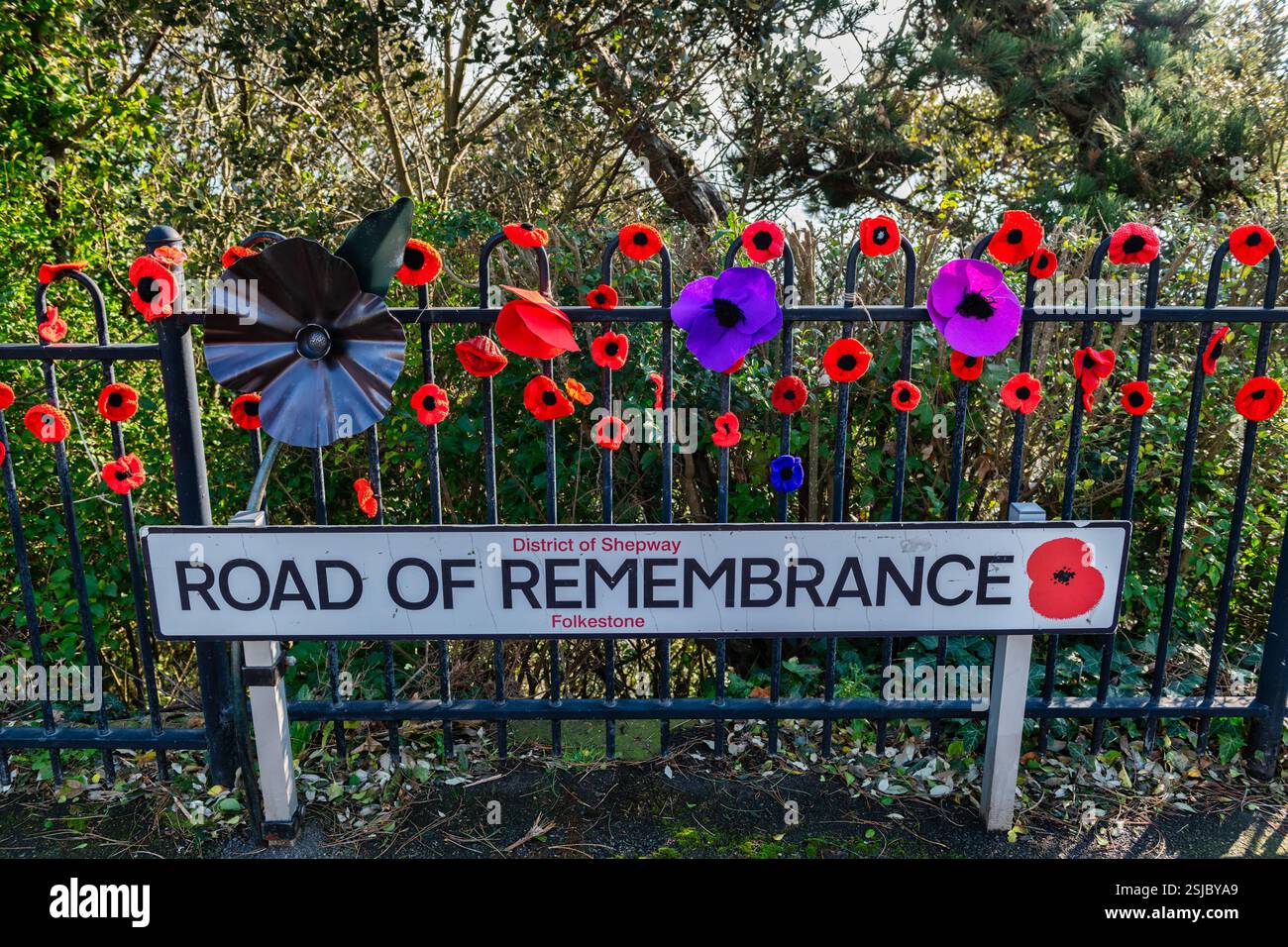 La strada della memoria a Folkestone, Kent, Inghilterra Foto Stock