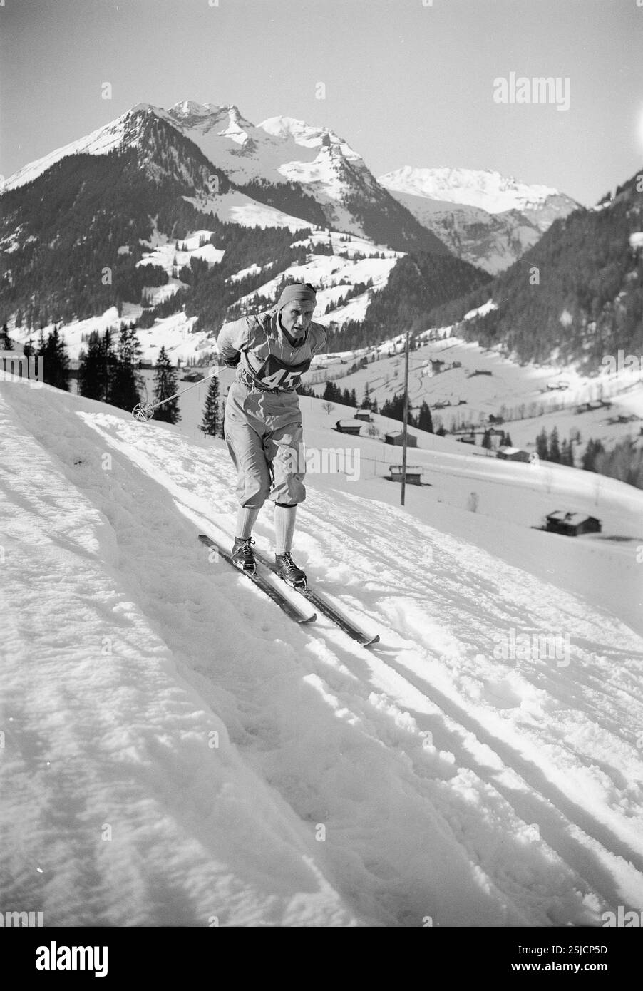 --- Melchior Nold, Schweizer Langläufer, 1947#Melchior Nold, sci di fondo svizzero, 1947- RDB DI DUKAS Foto Stock