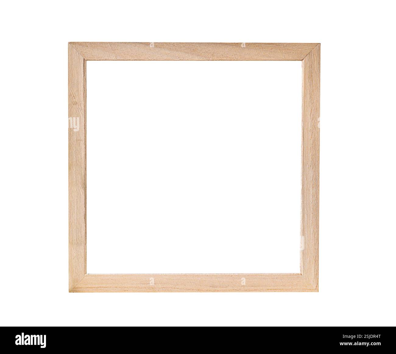 Cornice trasparente vuota vuota vuota in legno naturale con fessura isolata Foto Stock