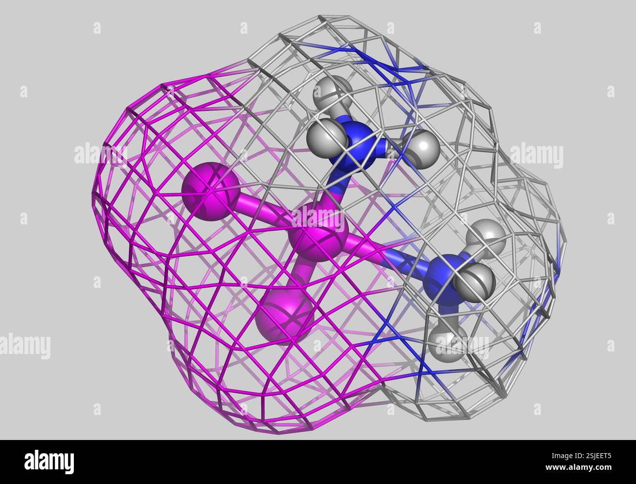 Complesso di platino come modello molecolare Foto Stock