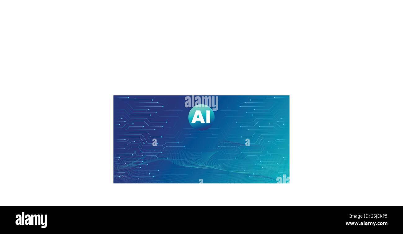 Background tecnologico AI con progettazione di circuiti Illustrazione Vettoriale