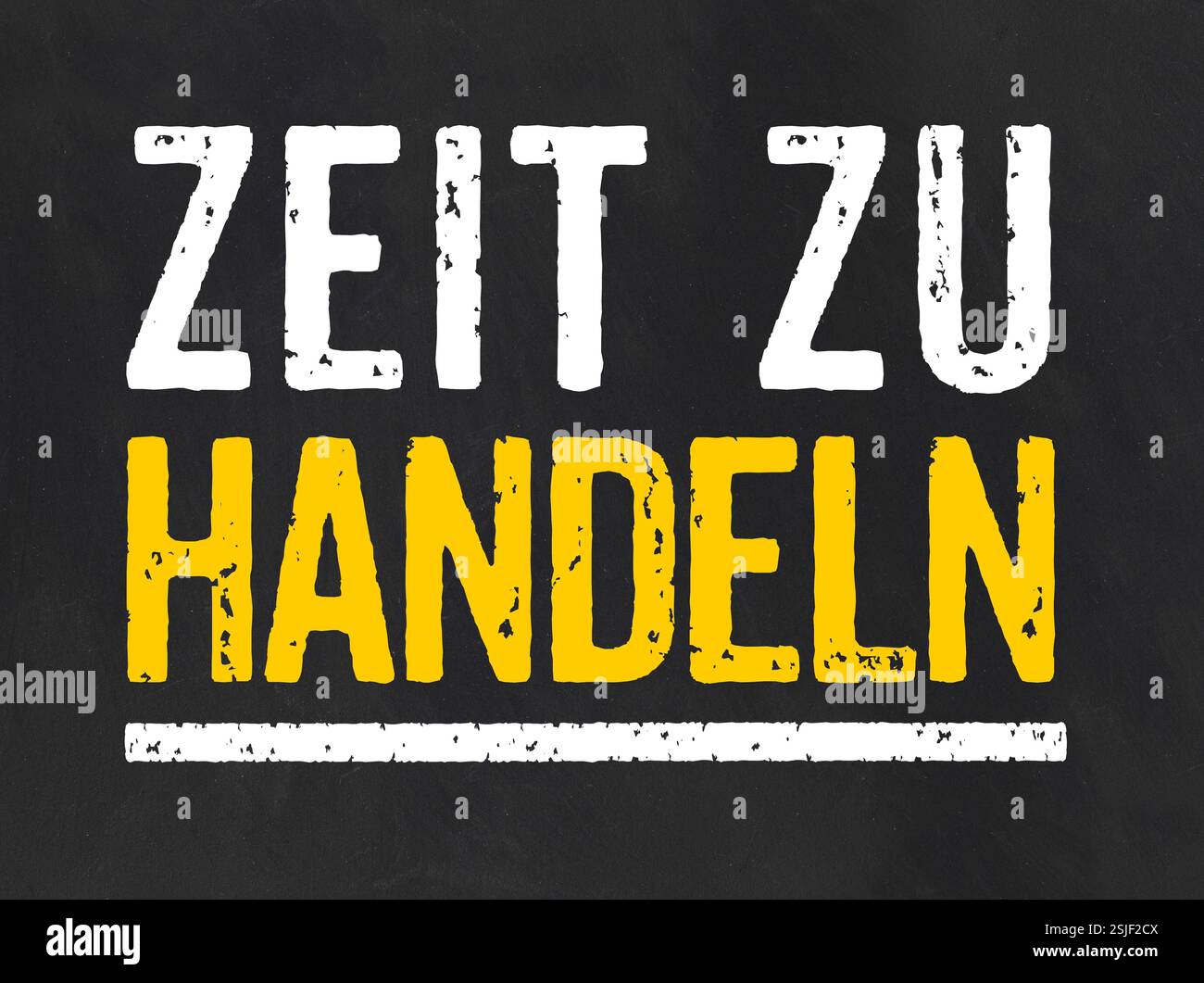 Consiglio con il testo tempo di agire Foto Stock