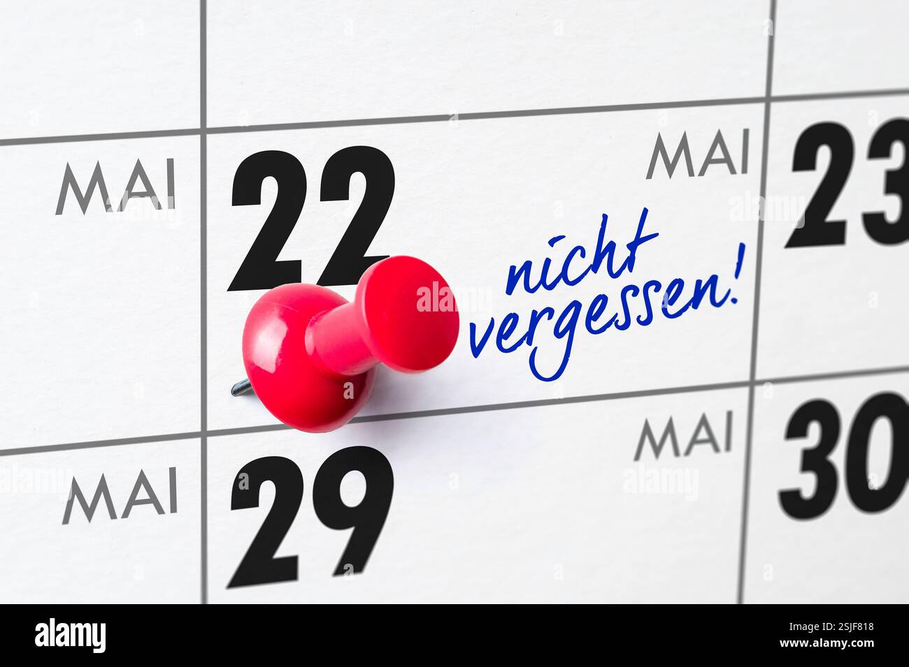 Calendario da parete - 22 maggio Foto Stock