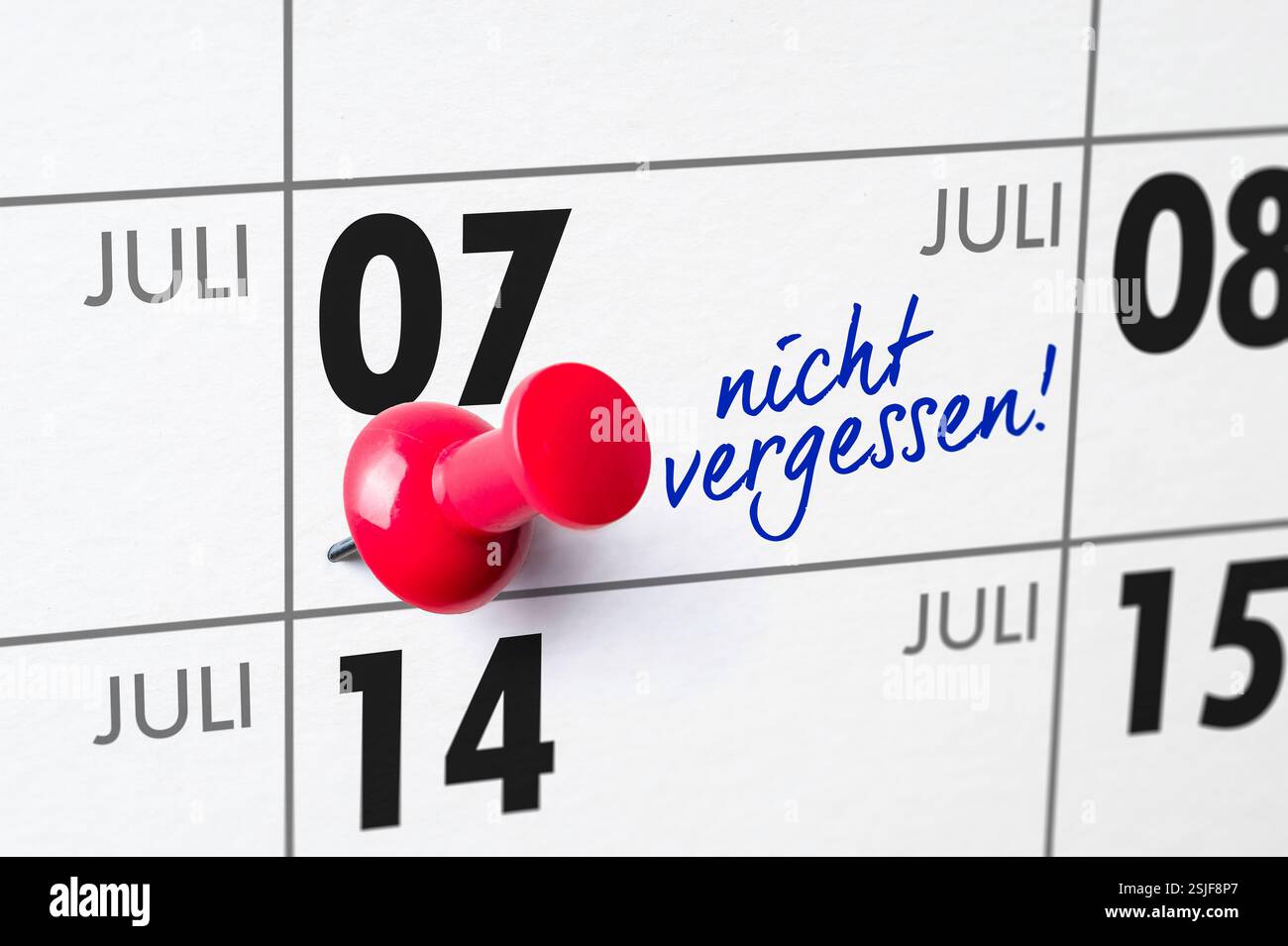 Calendario muro - luglio 07 Foto Stock