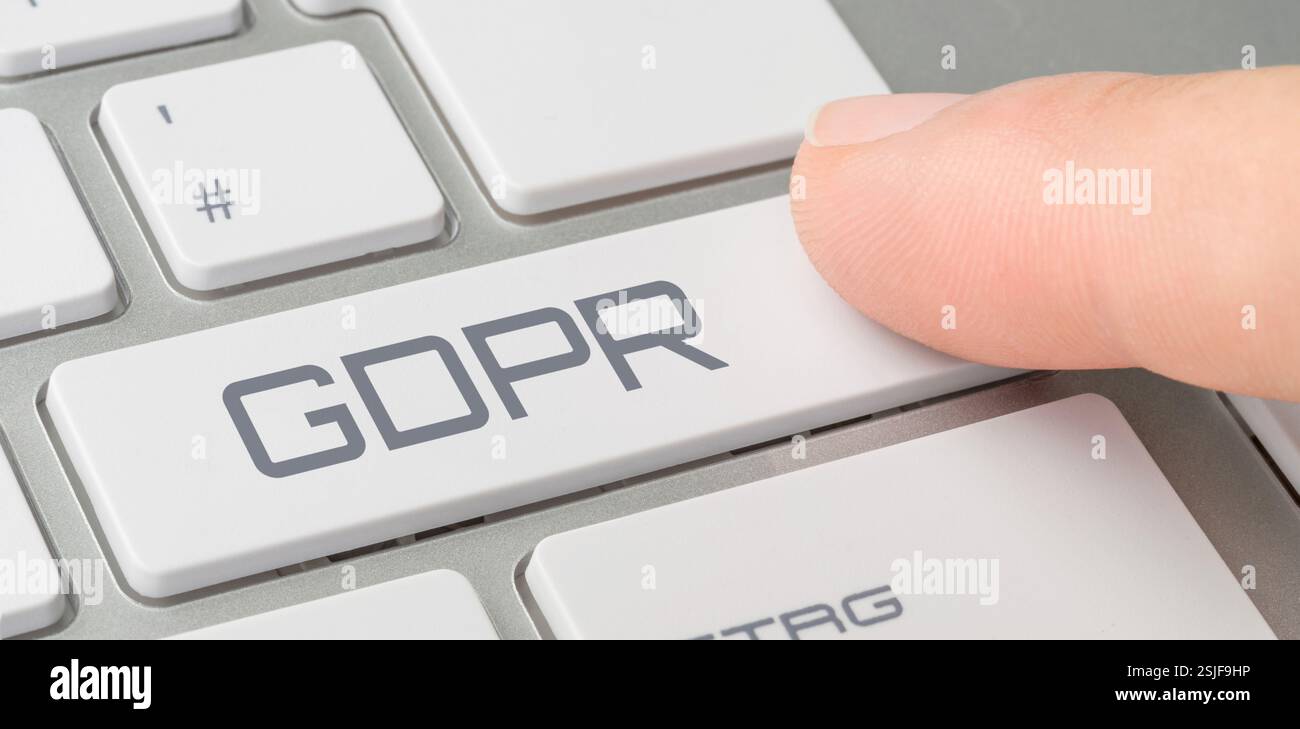 Tastiera con tasto etichettato - GDPR Foto Stock