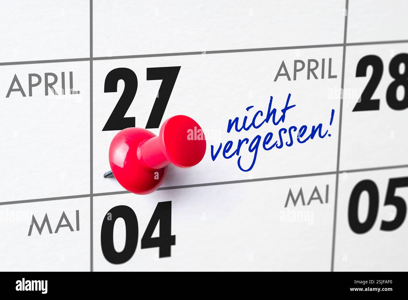 Calendario muro - aprile 27 Foto Stock