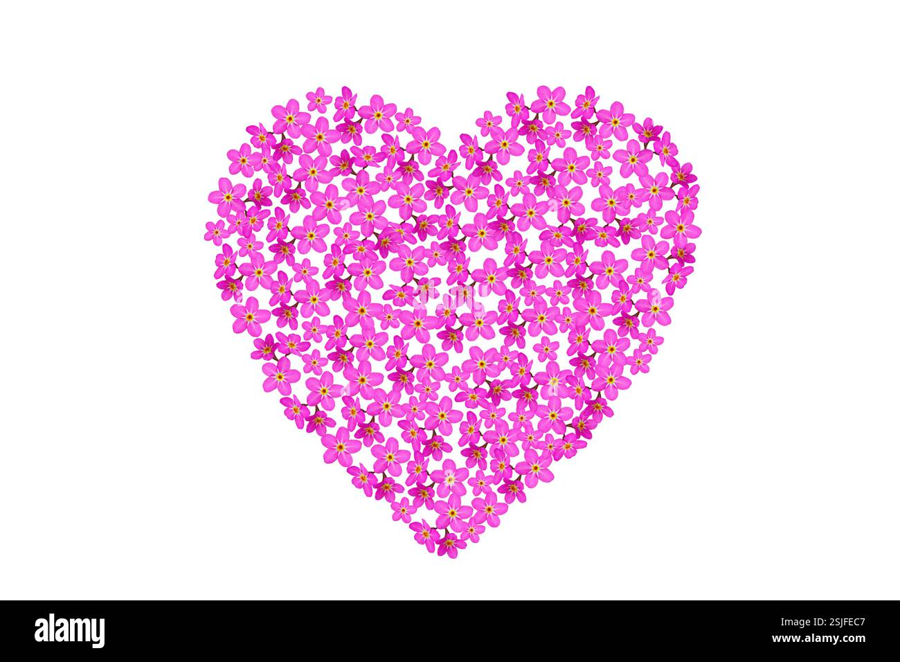 Fiori rosa a forma di cuore Foto Stock