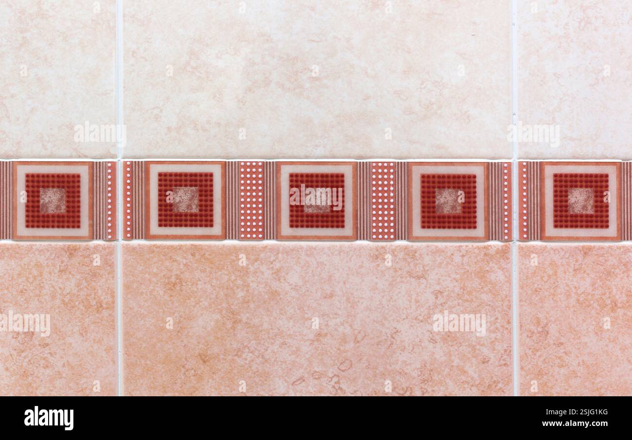 Mattonelle rosa texture di sfondo bagno. Foto Stock