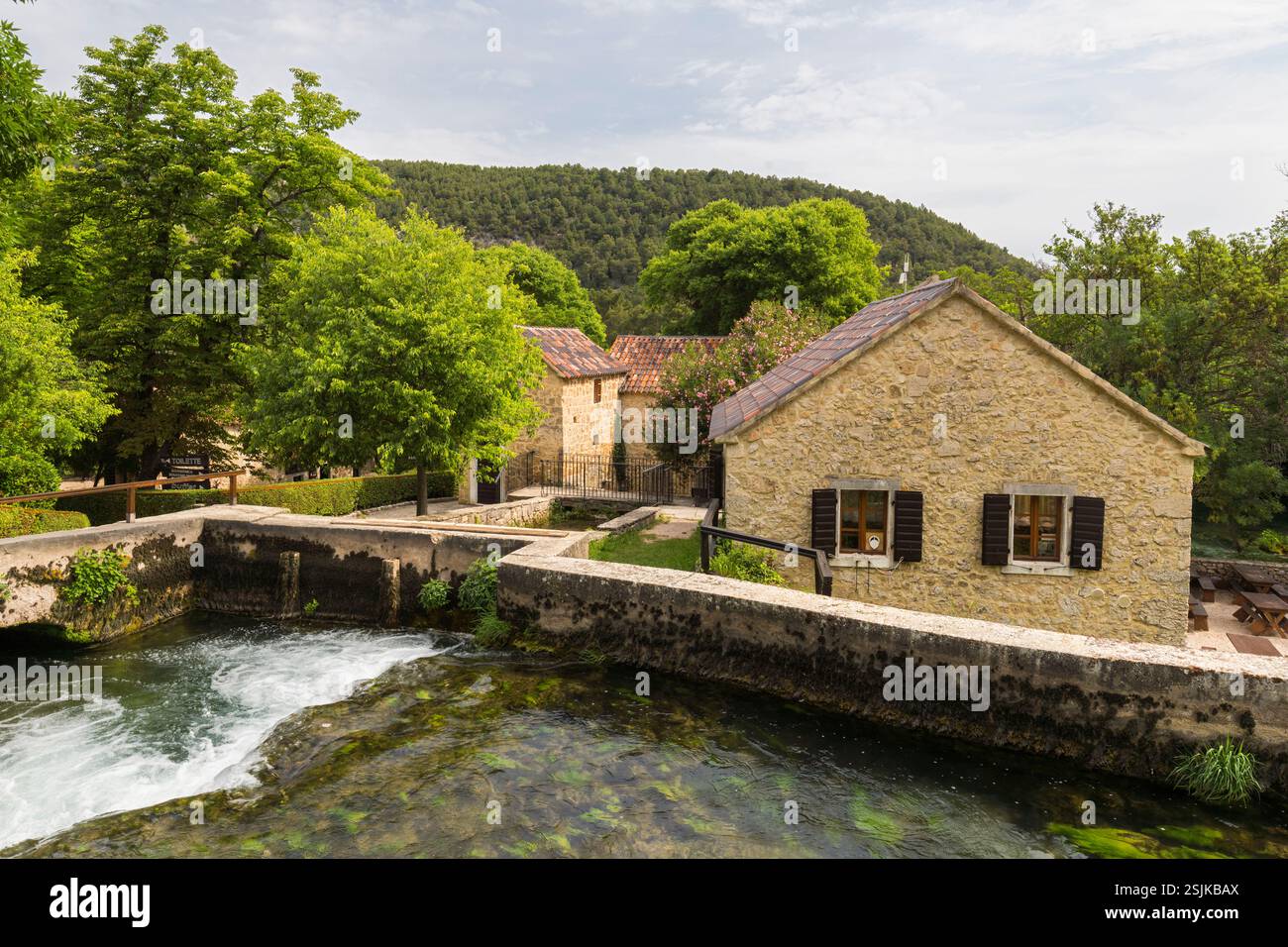 Casa nel Parco Nazionale di Krka, Croazia Foto Stock