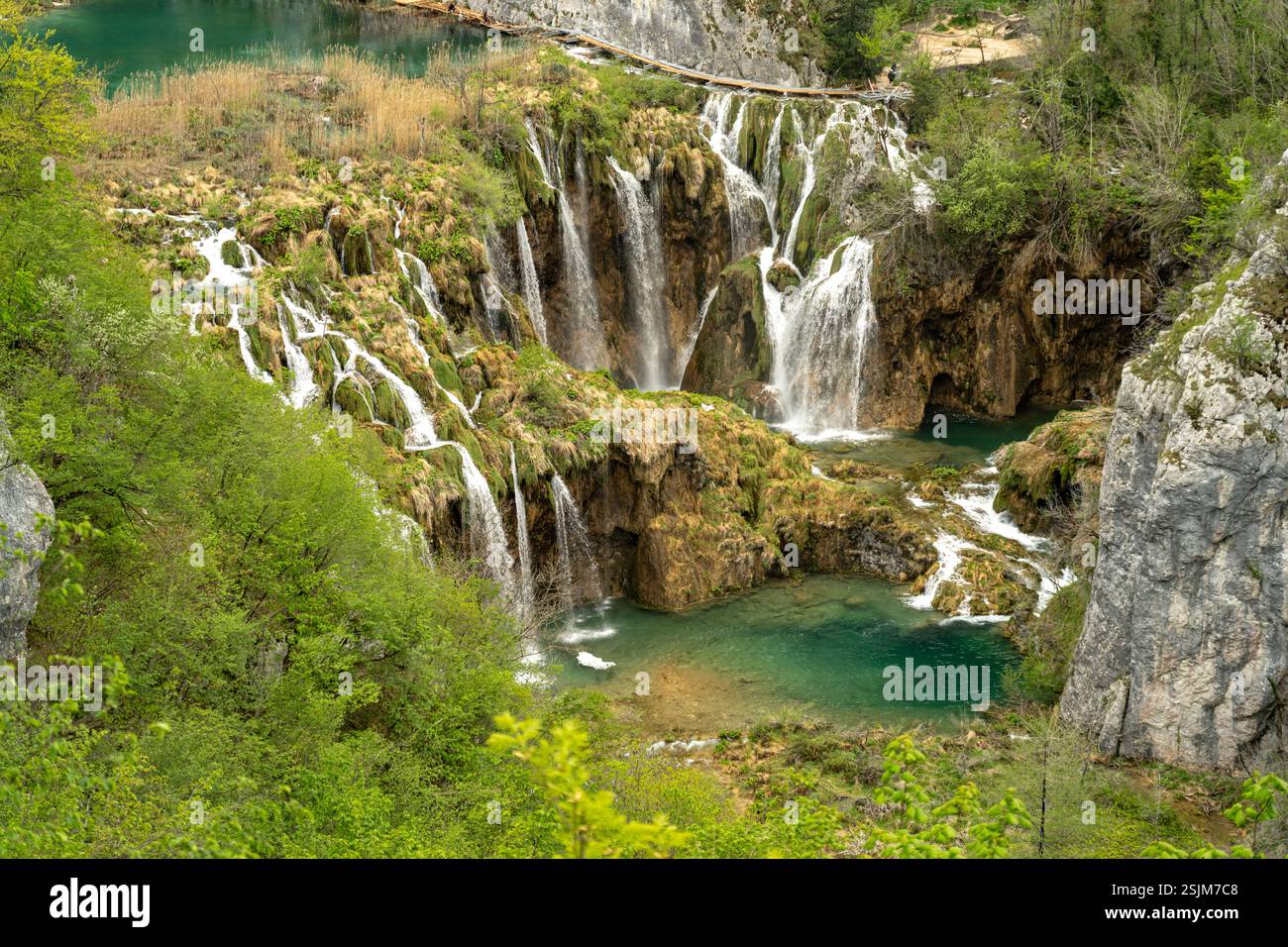 La cascata Veliki slap nel Parco Nazionale dei Laghi di Plitvice, Croazia, Europa Foto Stock
