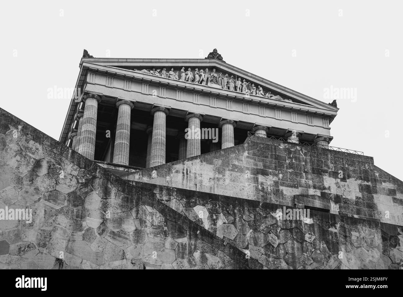 Famoso monumento Walhalla vicino a Ratisbona, Germania, costruito dal re bavarese Ludovico i Foto Stock