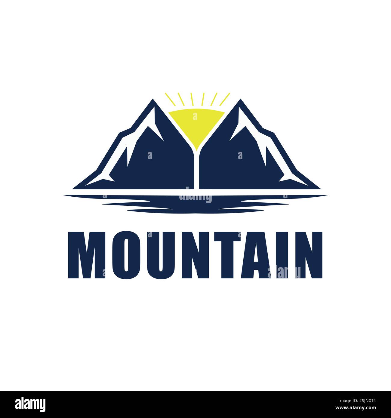Il sole sorge tra due montagne Illustrazione Vettoriale