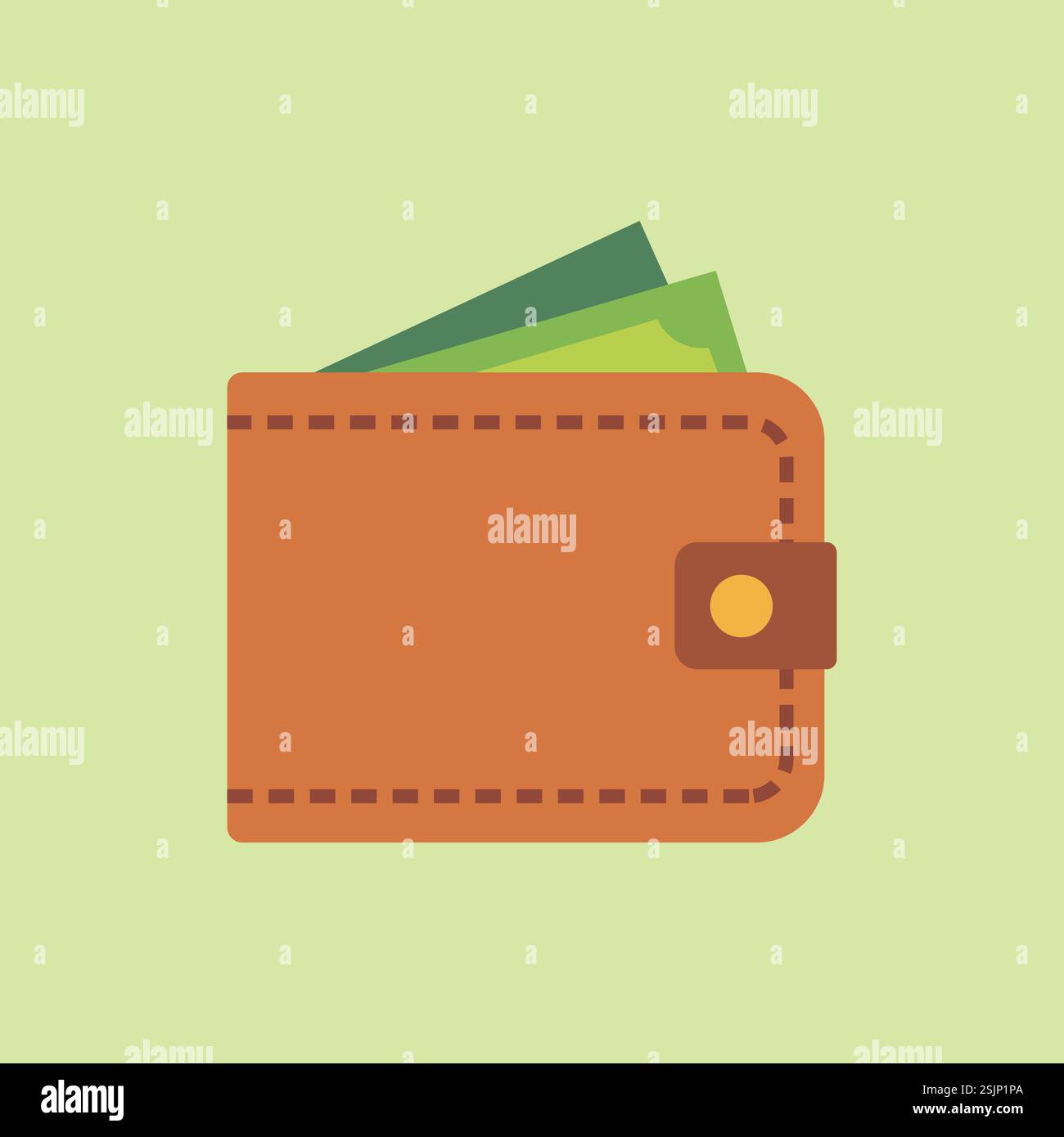 Illustrazione dell'icona del cartoni animati Vector cute wallet money. concetto di icona aziendale e finanziaria isolato Illustrazione Vettoriale