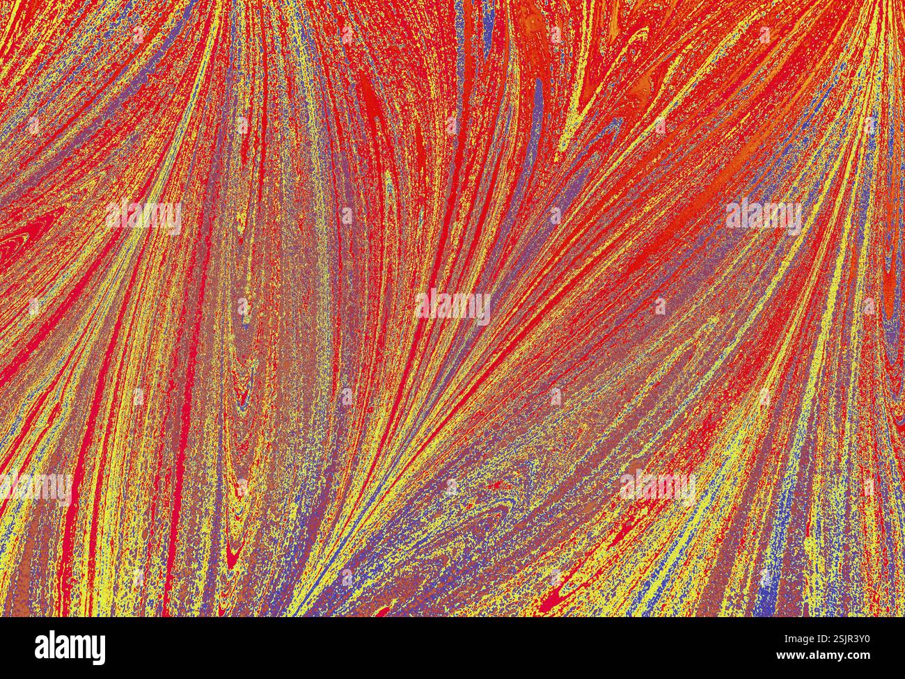 Bella arte astratta di tecniche di pittura di marbling Ebru sull'acqua con vernici acriliche Foto Stock