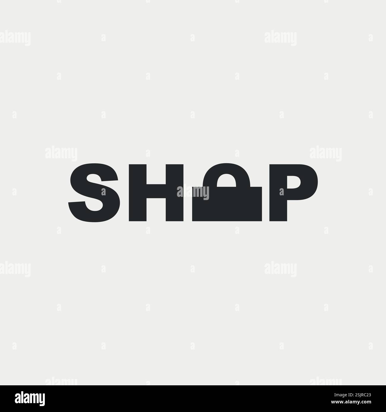 Design del logo Vector Shop text Illustrazione Vettoriale