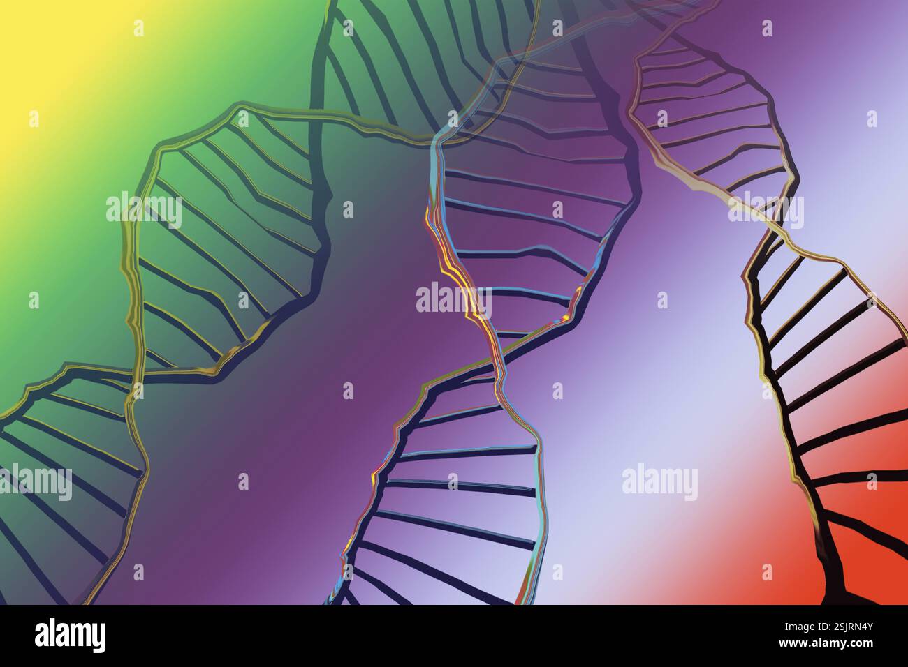Concetto di sequenziamento del genoma dell'editing del genoma. Biotecnologia della molecola Foto Stock