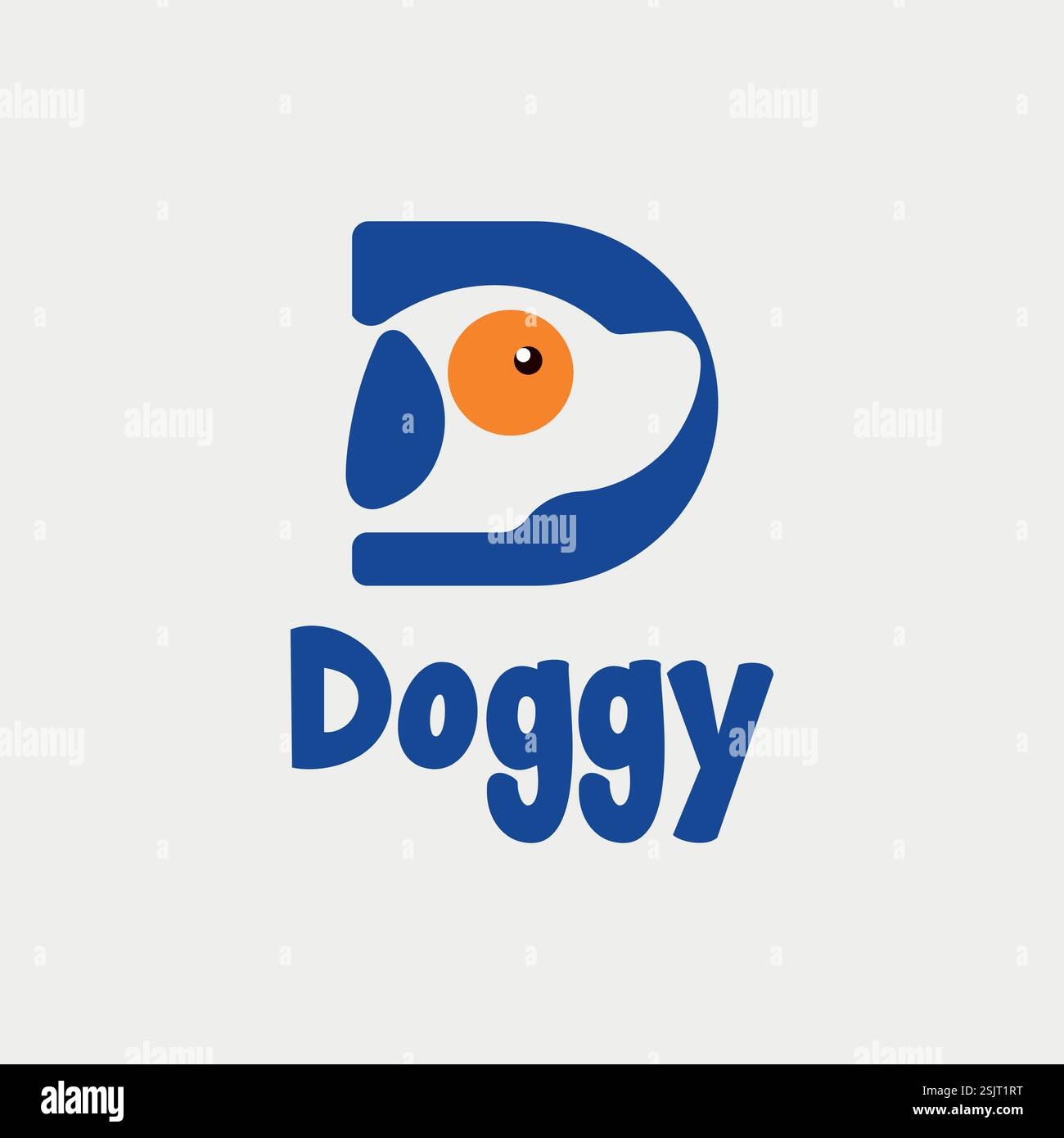 Logo Vector Dog minimal text design Illustrazione Vettoriale