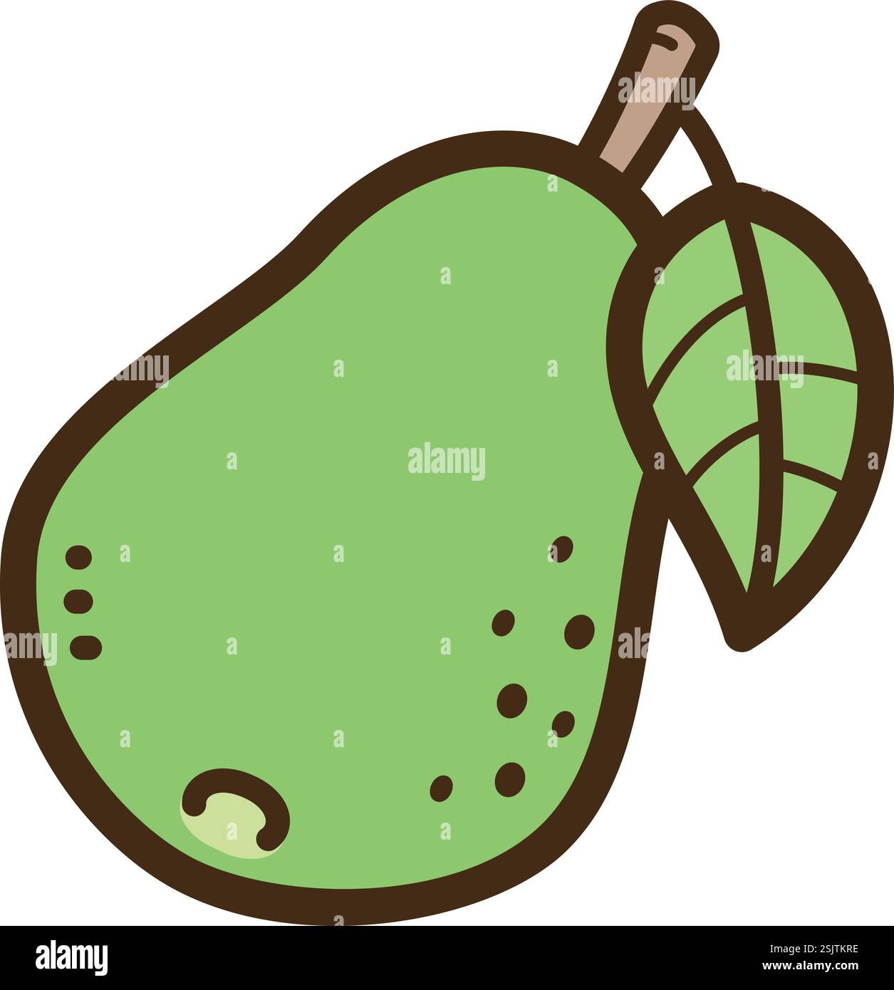 Illustrazione e grafica del doodle vettoriale guava. Fa parte della categoria frutta. Illustrazione Vettoriale