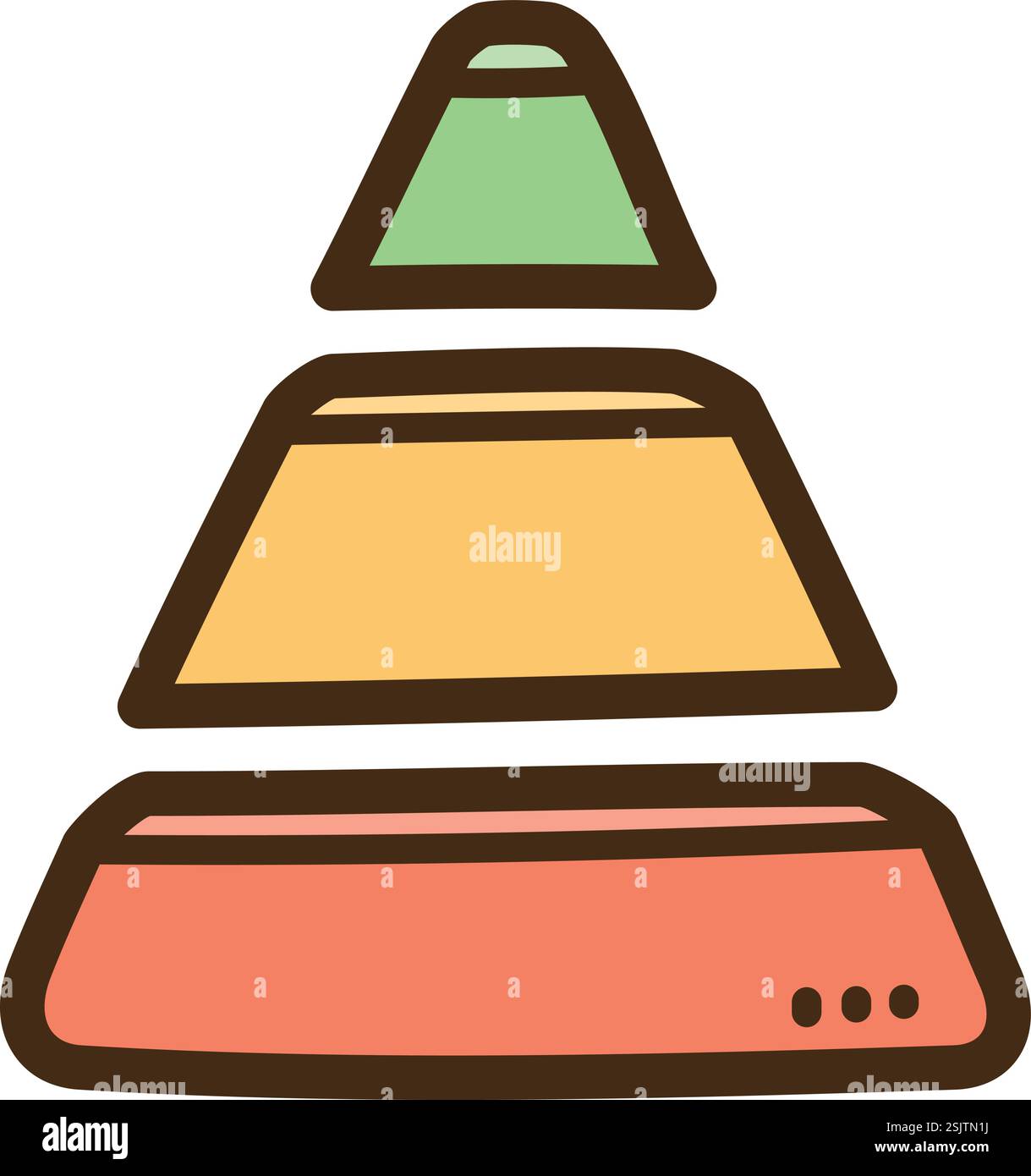 Illustrazione e grafica del grafico a piramide. Parte del grafico e della categoria del grafico. Illustrazione Vettoriale
